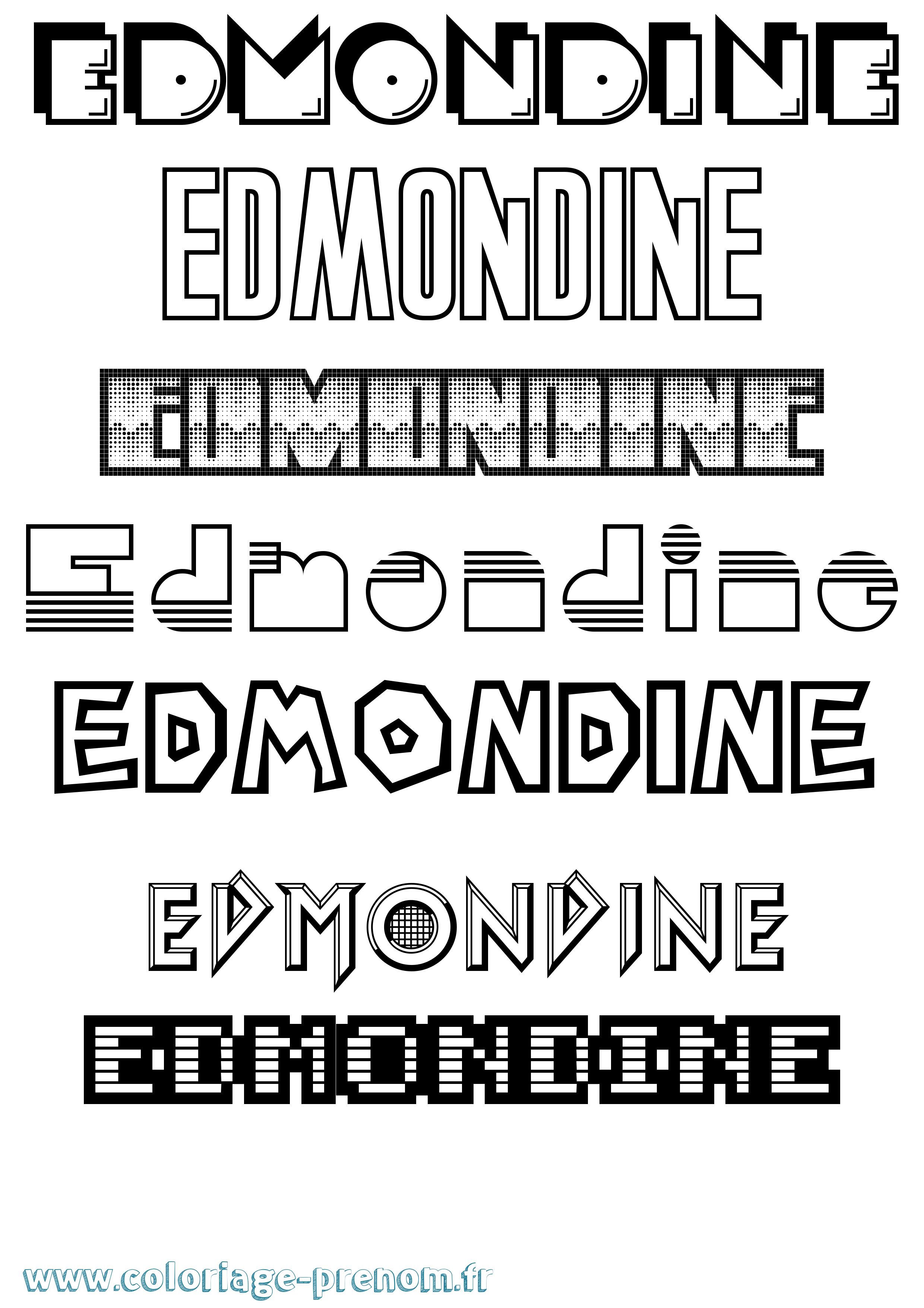 Coloriage prénom Edmondine Jeux Vidéos