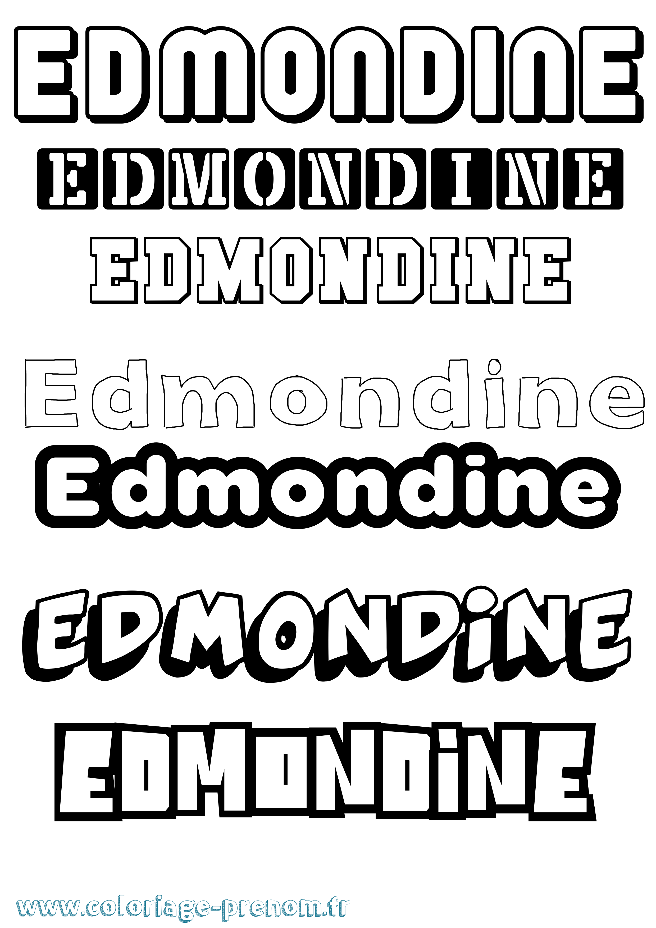 Coloriage Edmondine Simple Coloriage prénom Edmondine Simple