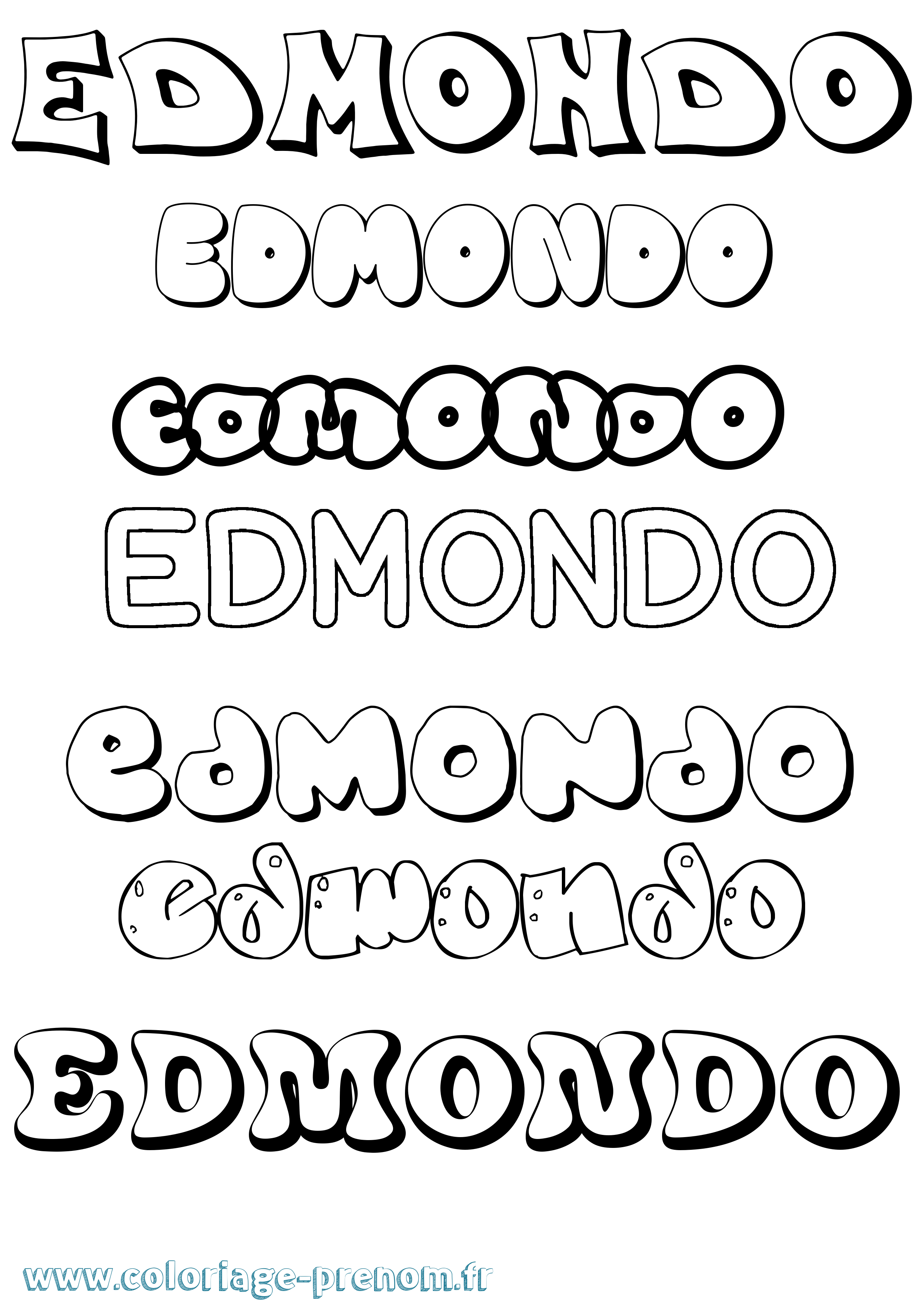 Coloriage prénom Edmondo Bubble