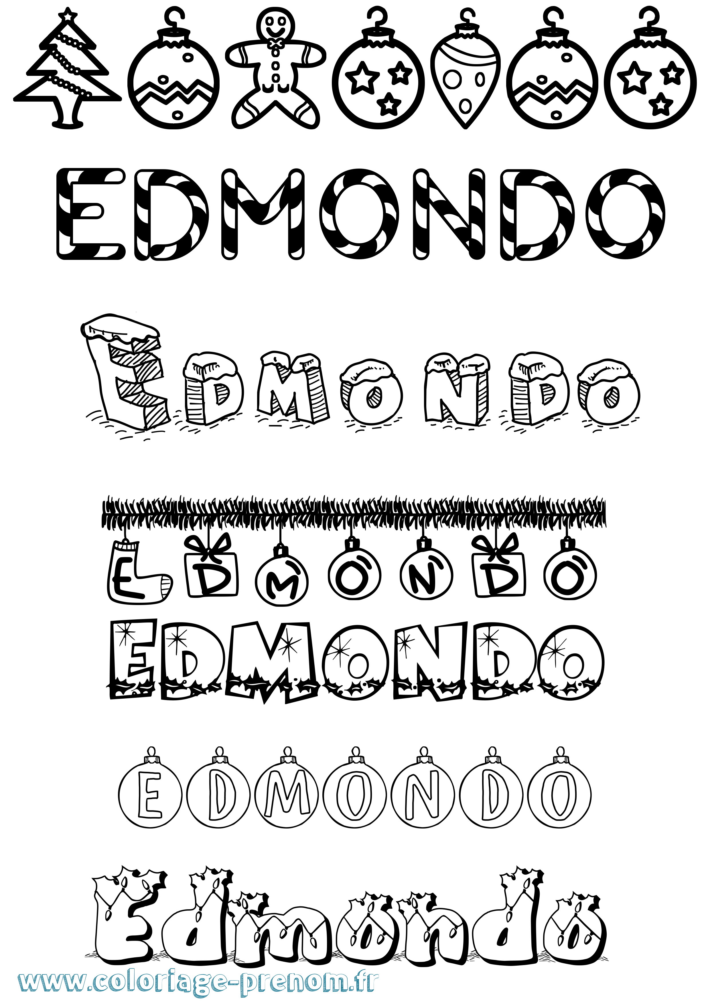 Coloriage prénom Edmondo Noël