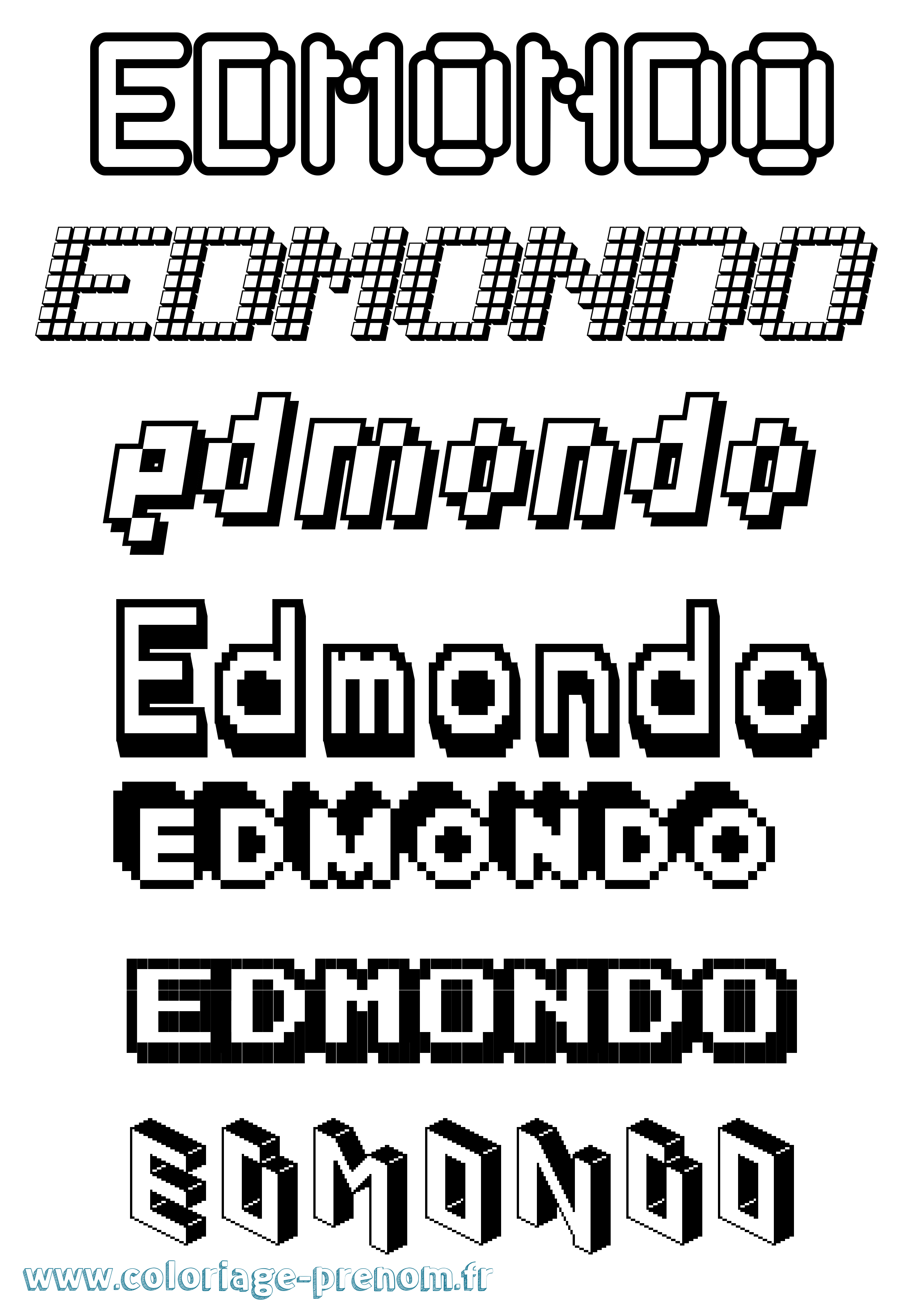 Coloriage prénom Edmondo Pixel