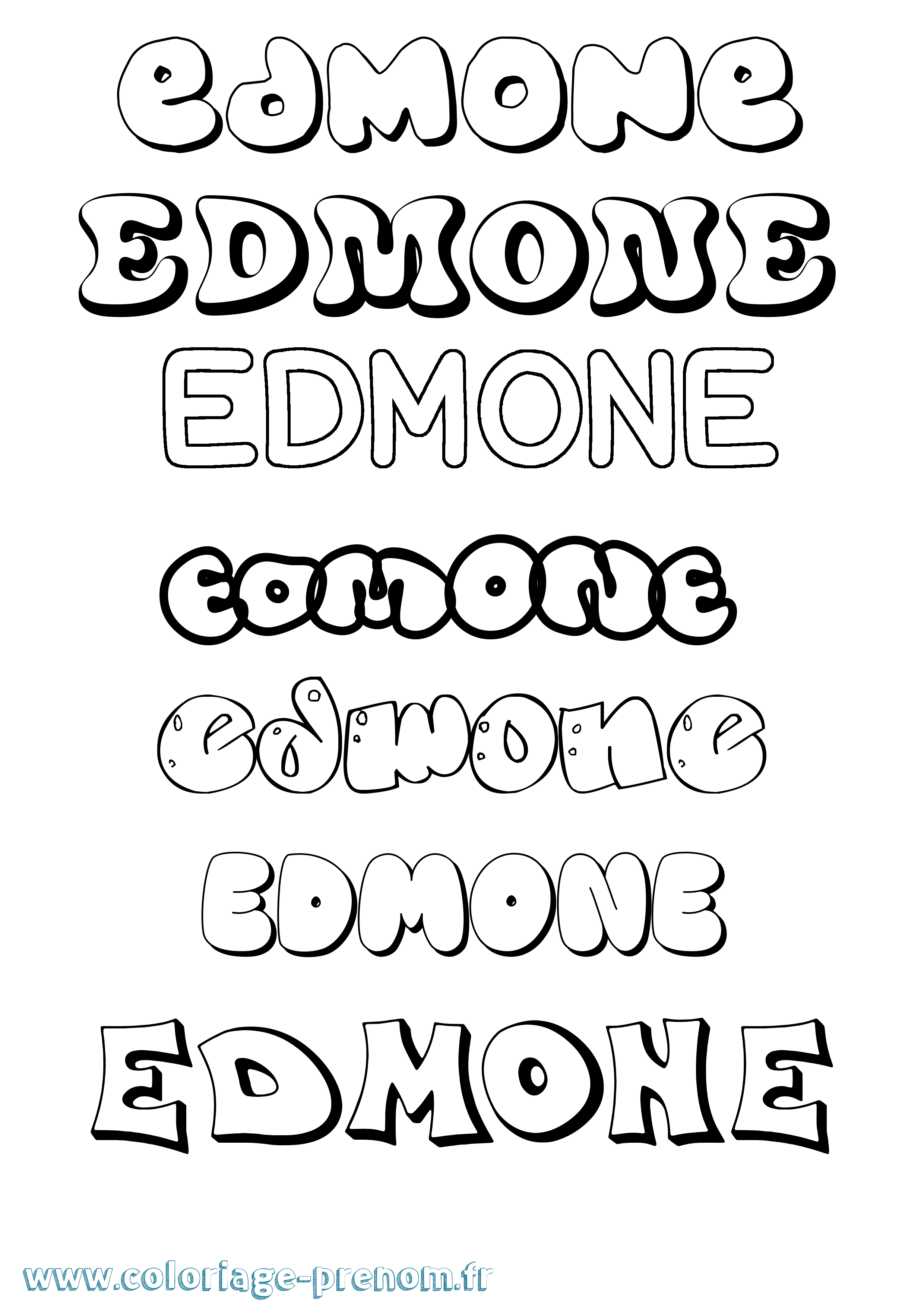 Coloriage Edmone Bubble Coloriage prénom Edmone Bubble