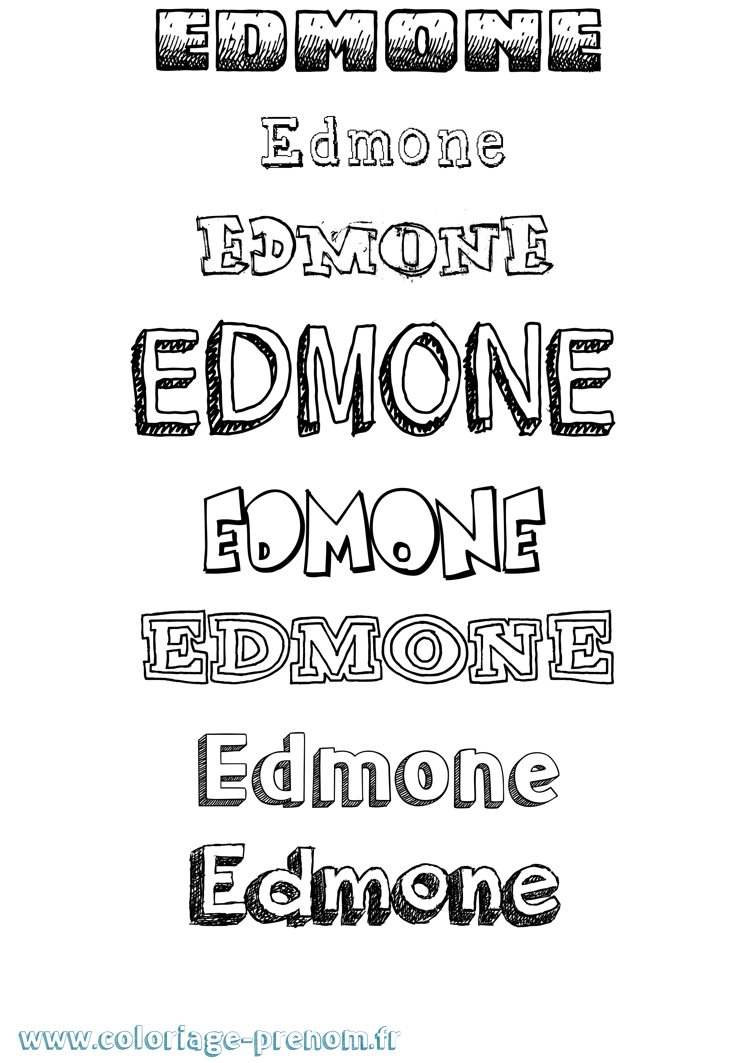 Coloriage Edmone Dessiné Coloriage prénom Edmone Dessiné