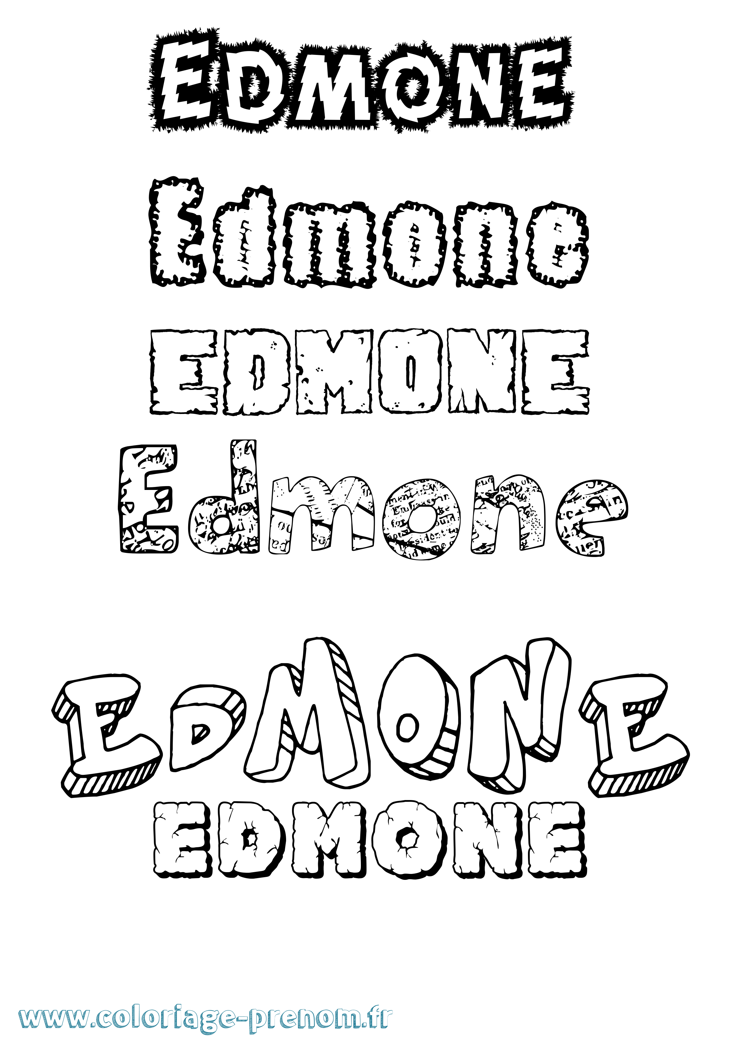 Coloriage Edmone Destructuré Coloriage prénom Edmone Destructuré