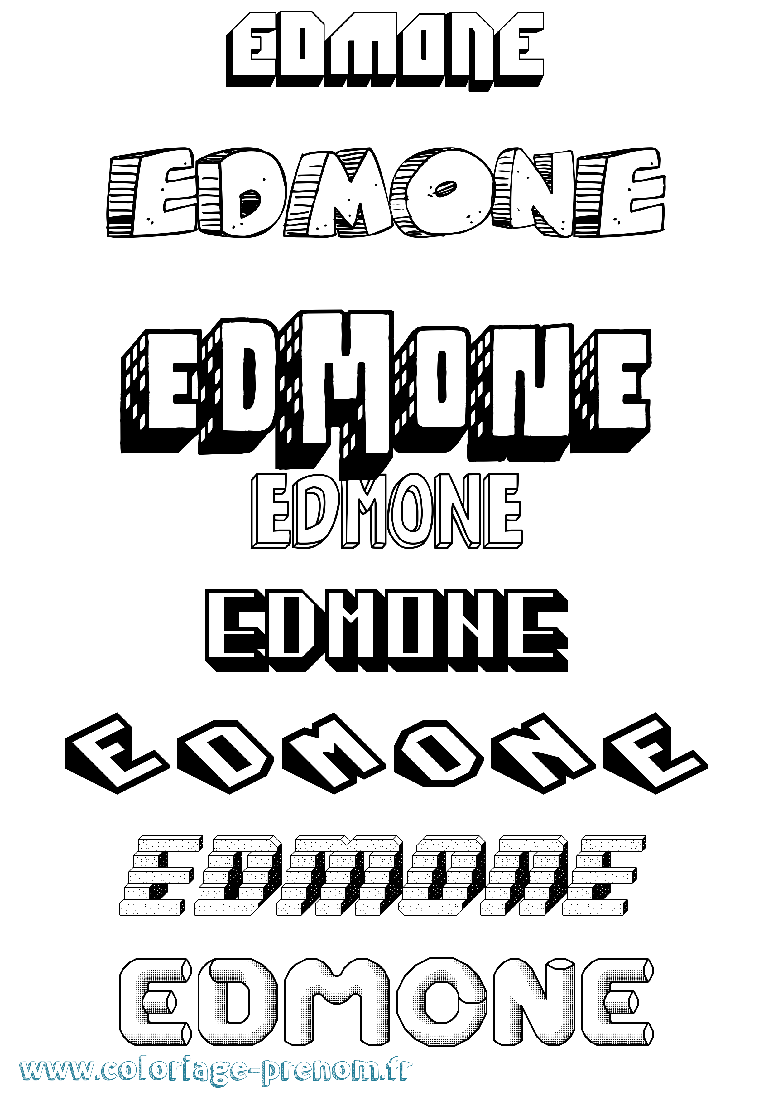 Coloriage Edmone Effet 3D Coloriage prénom Edmone Effet 3D