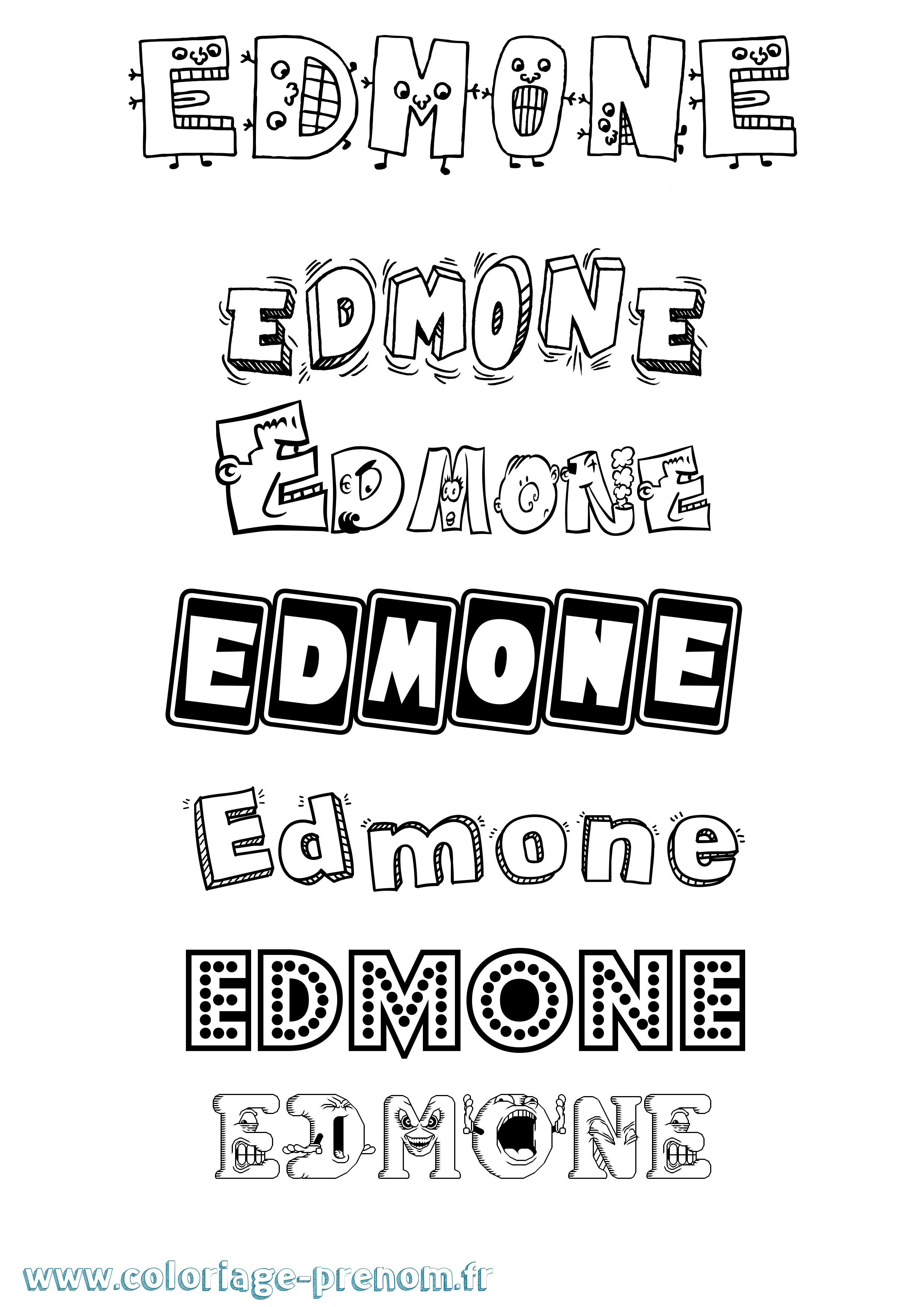 Coloriage Edmone Fun Coloriage prénom Edmone Fun