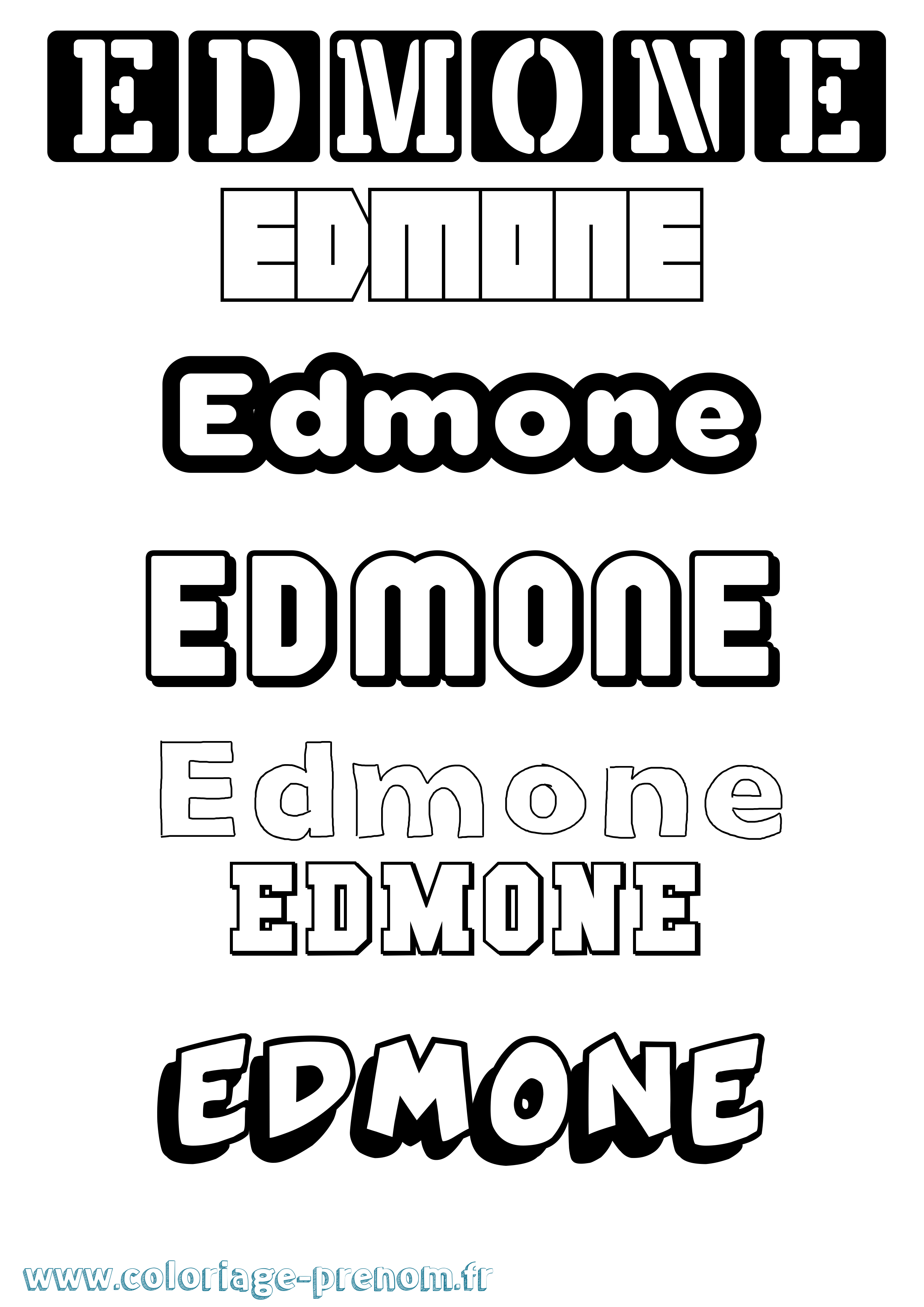 Coloriage Edmone Simple Coloriage prénom Edmone Simple