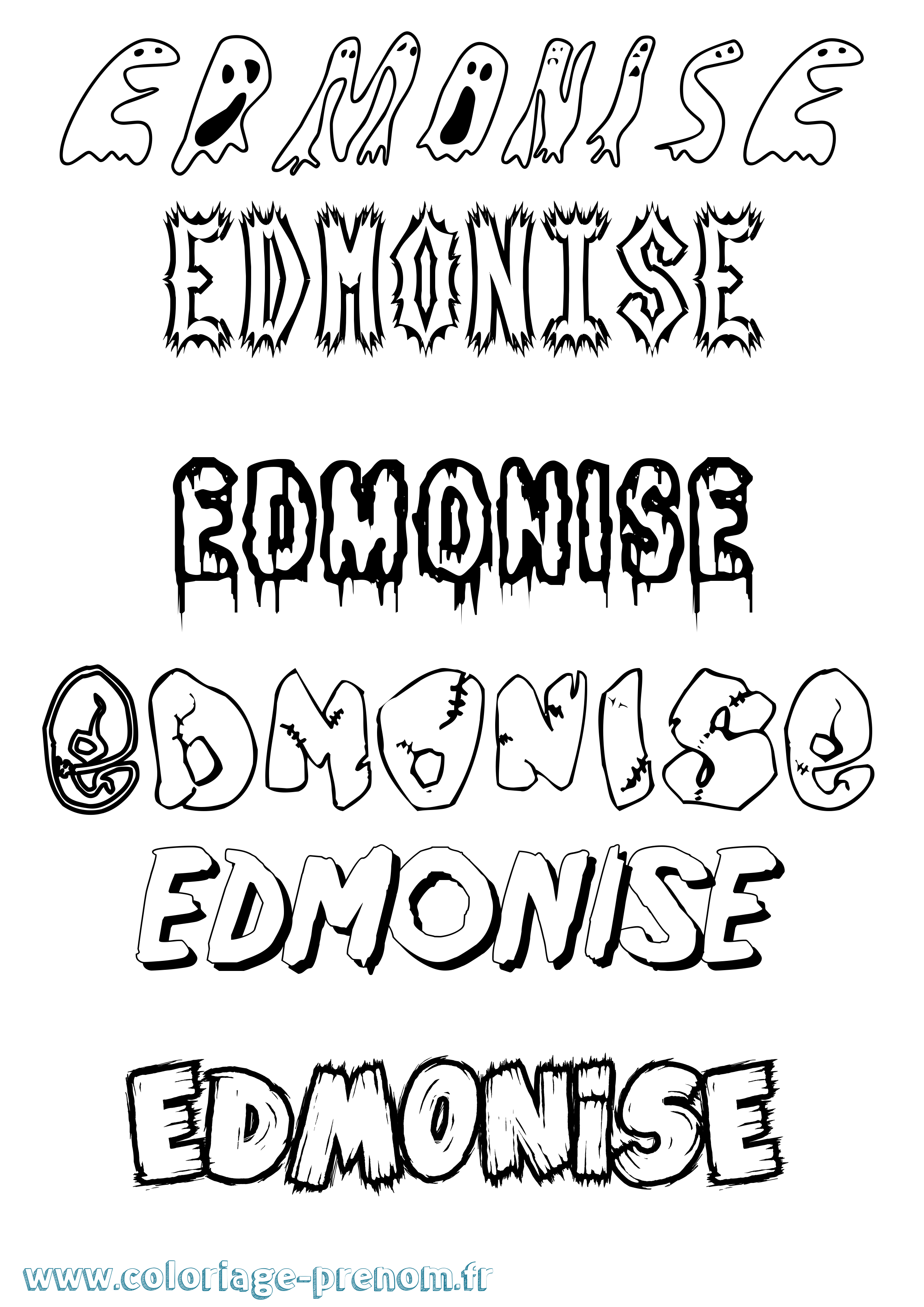 Coloriage prénom Edmonise Frisson