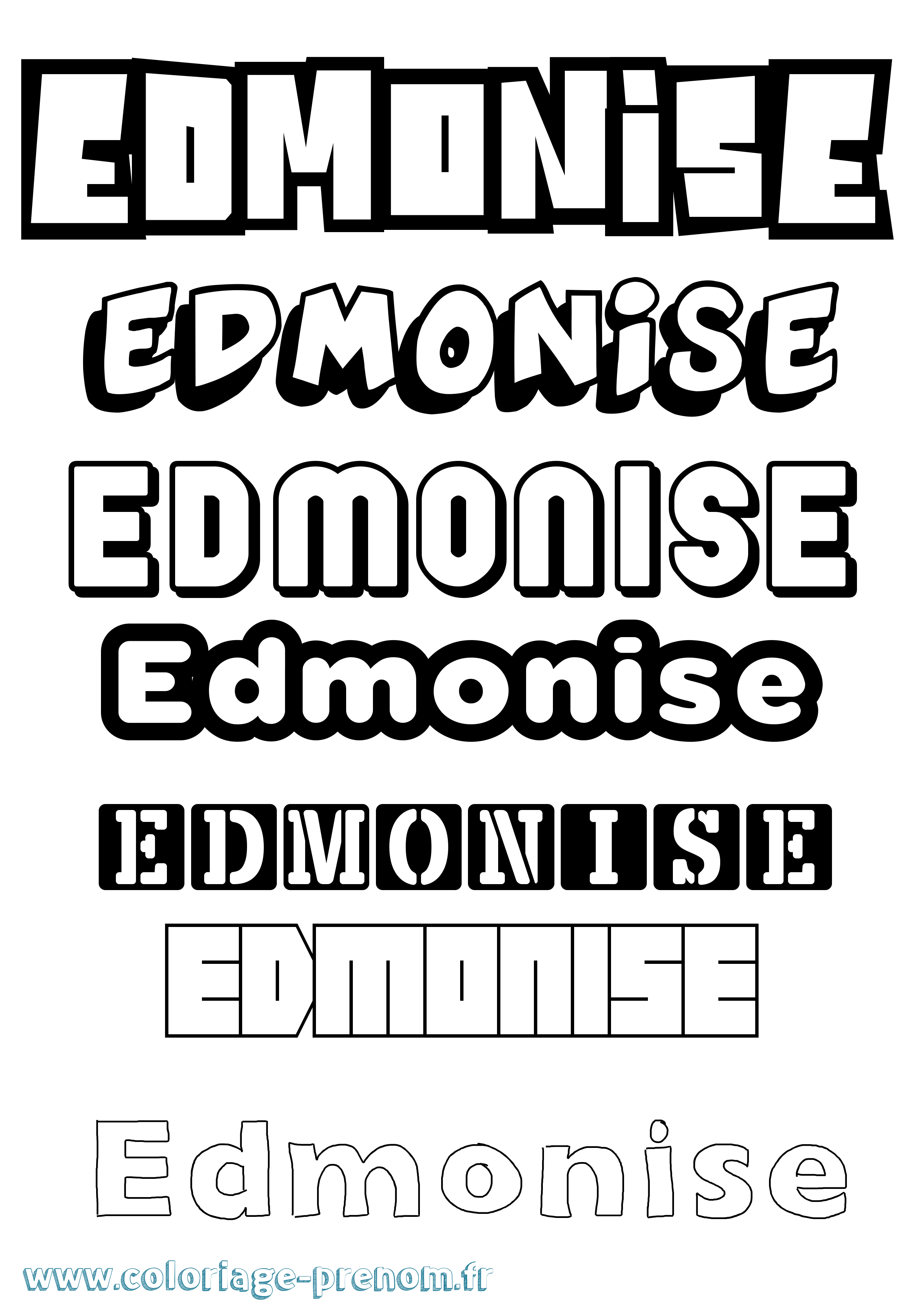 Coloriage prénom Edmonise Simple