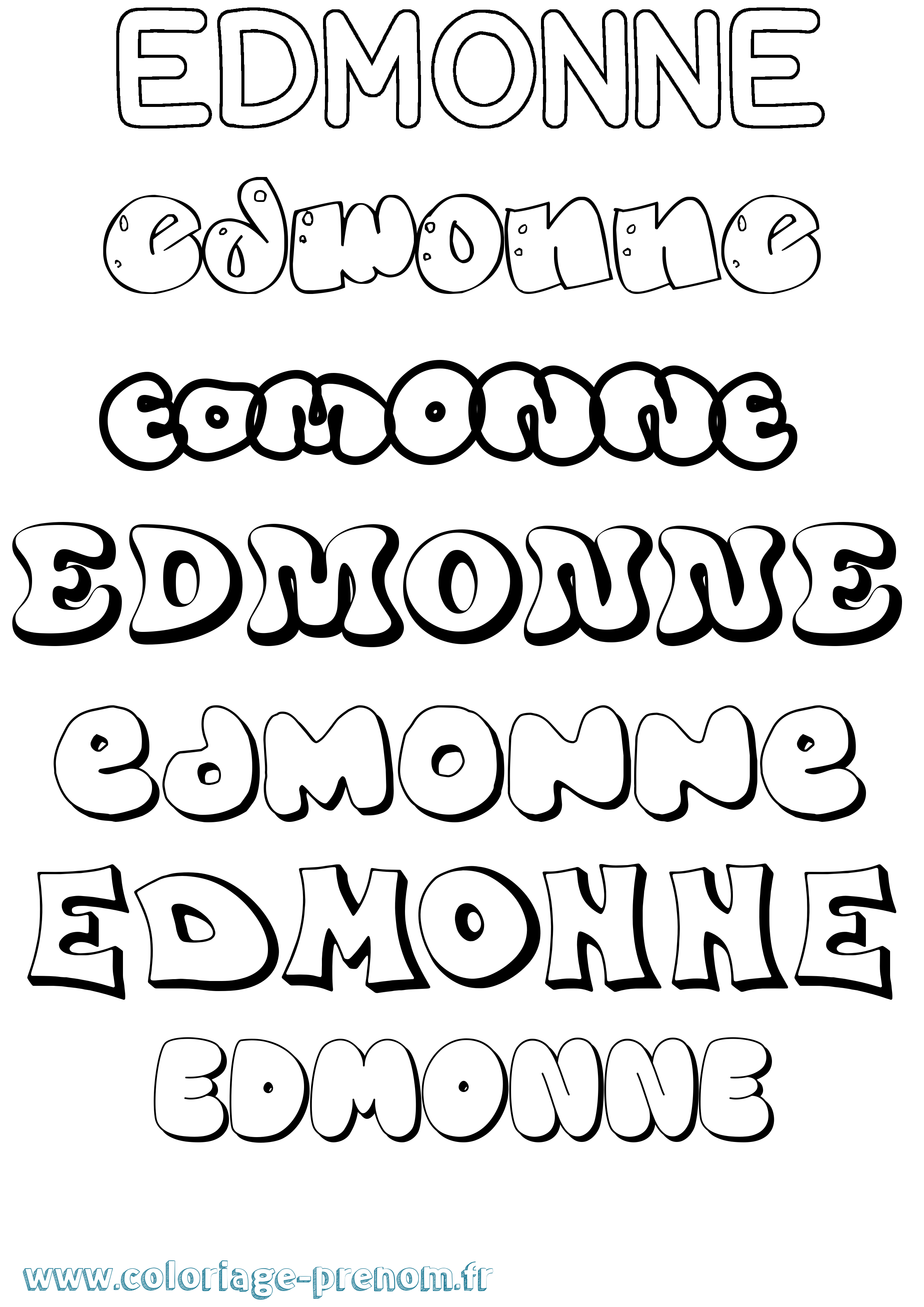 Coloriage Edmonne Bubble Coloriage prénom Edmonne Bubble
