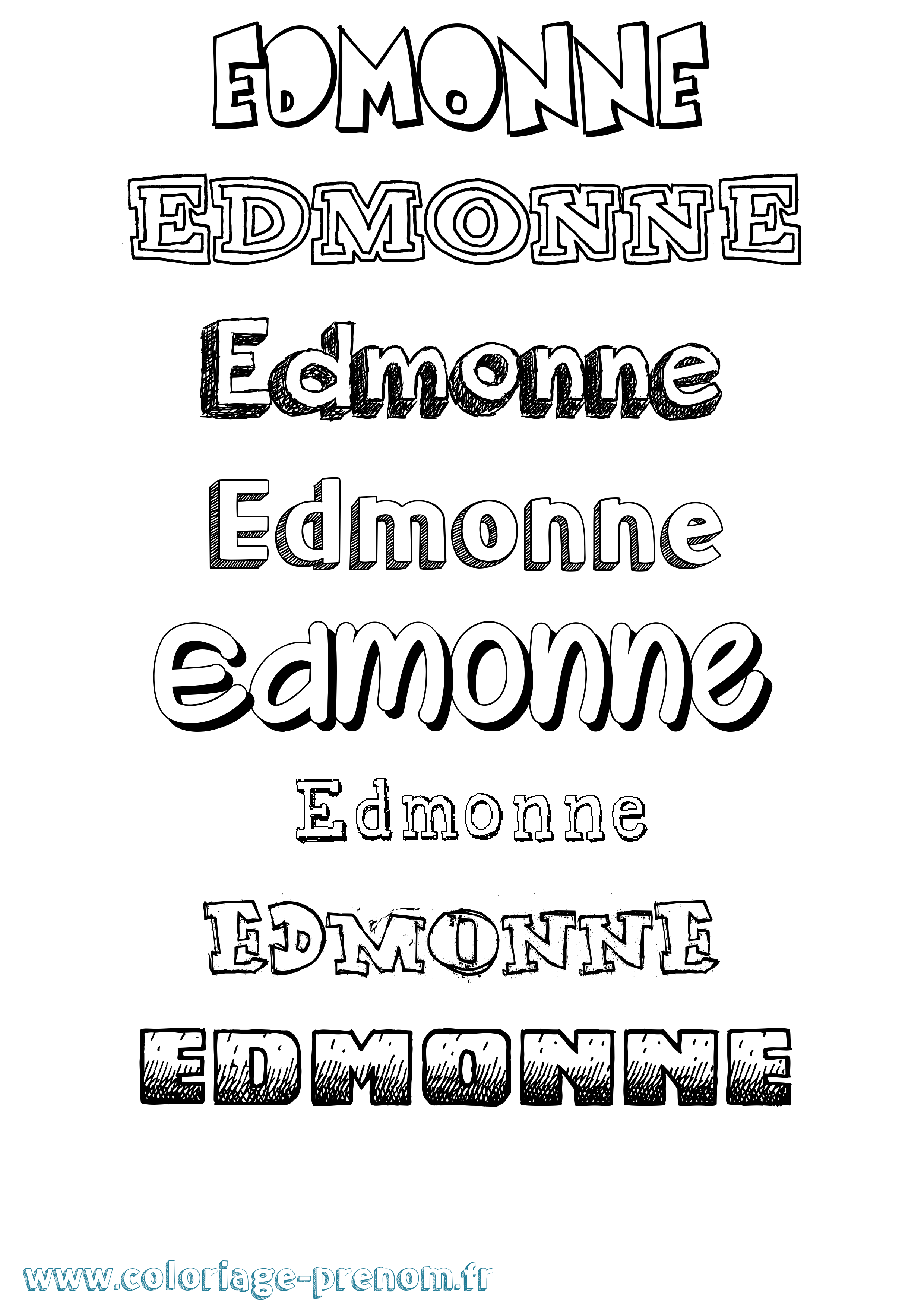 Coloriage Edmonne Dessiné Coloriage prénom Edmonne Dessiné