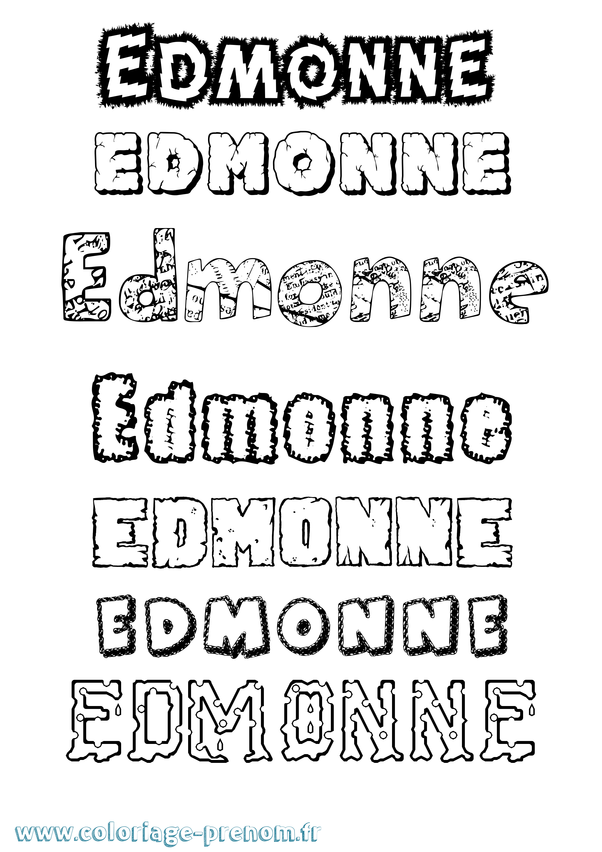 Coloriage Edmonne Destructuré Coloriage prénom Edmonne Destructuré