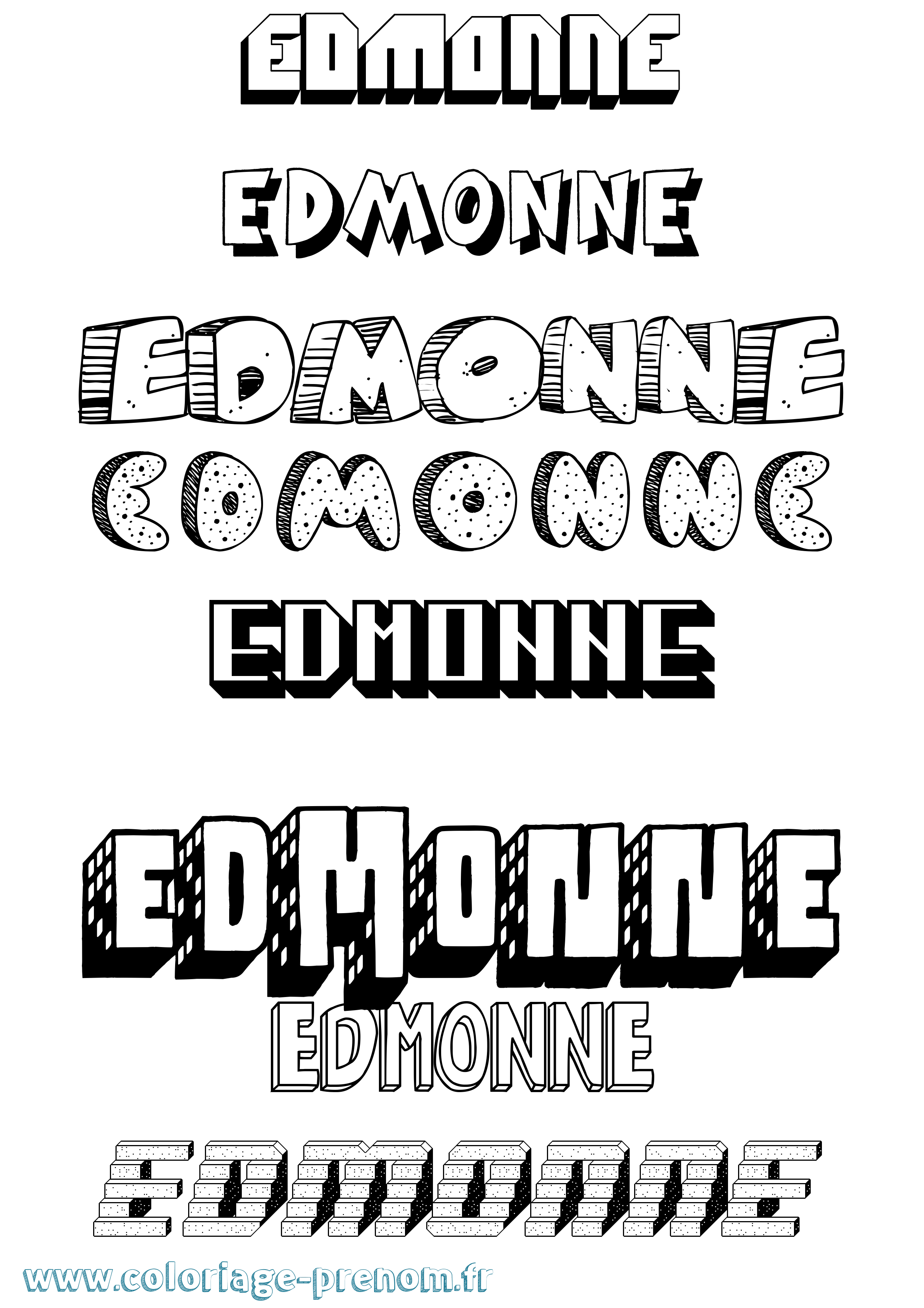 Coloriage prénom Edmonne Effet 3D