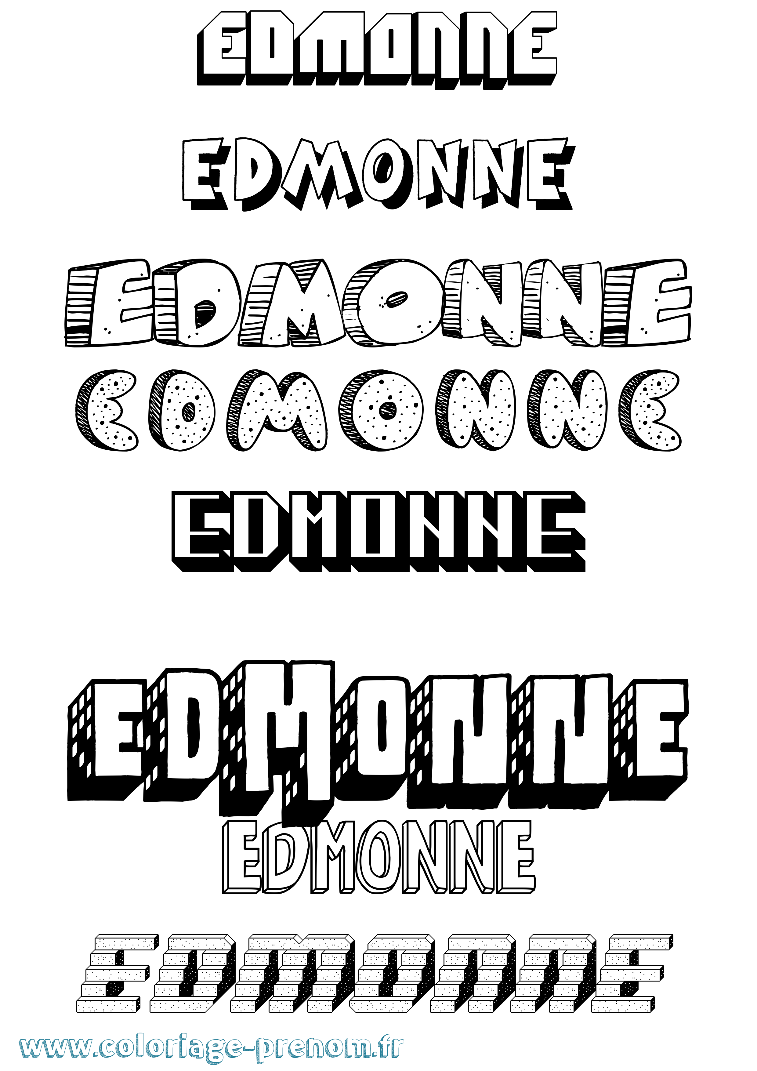 Coloriage Edmonne Effet 3D Coloriage prénom Edmonne Effet 3D