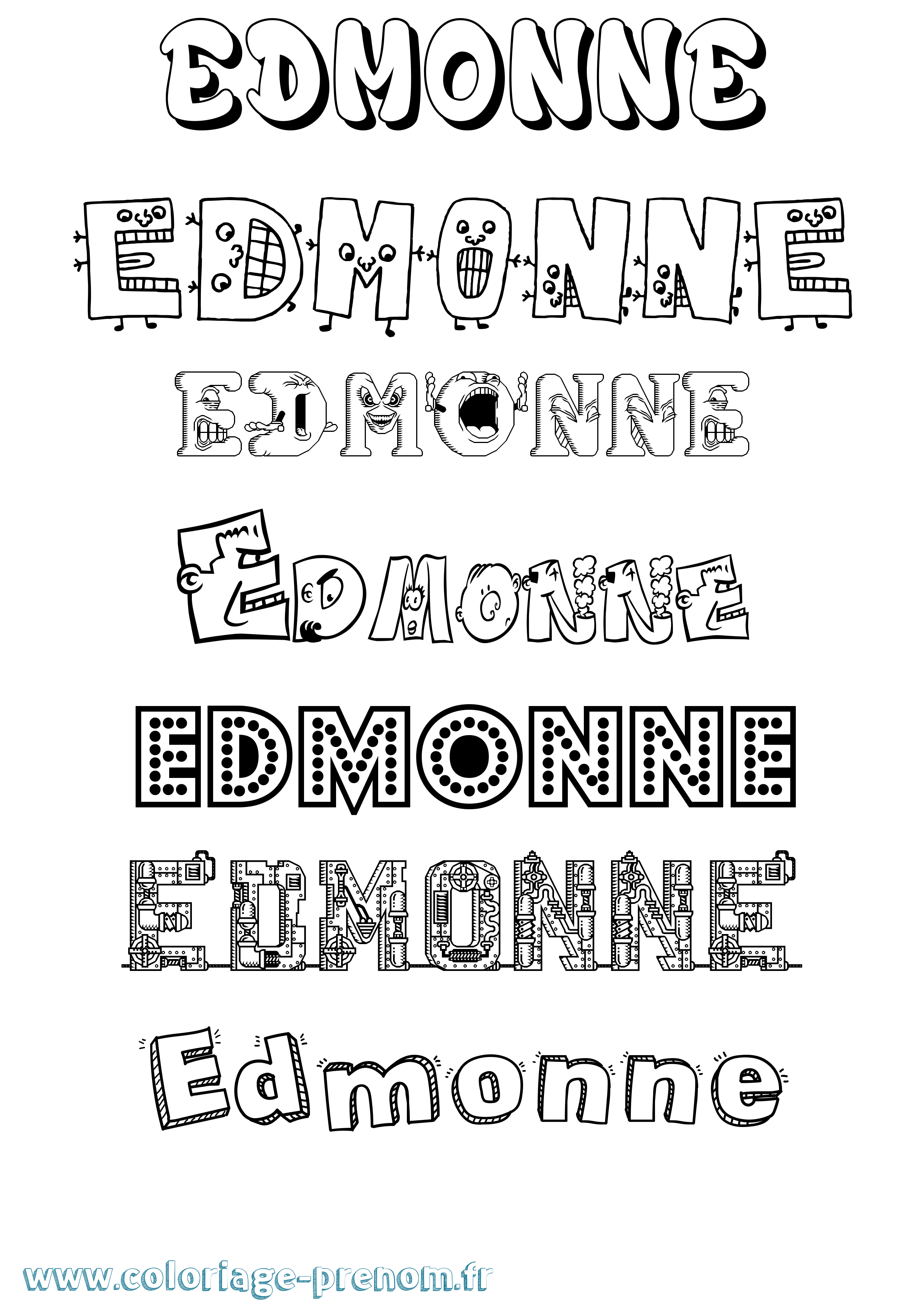 Coloriage Edmonne Fun Coloriage prénom Edmonne Fun