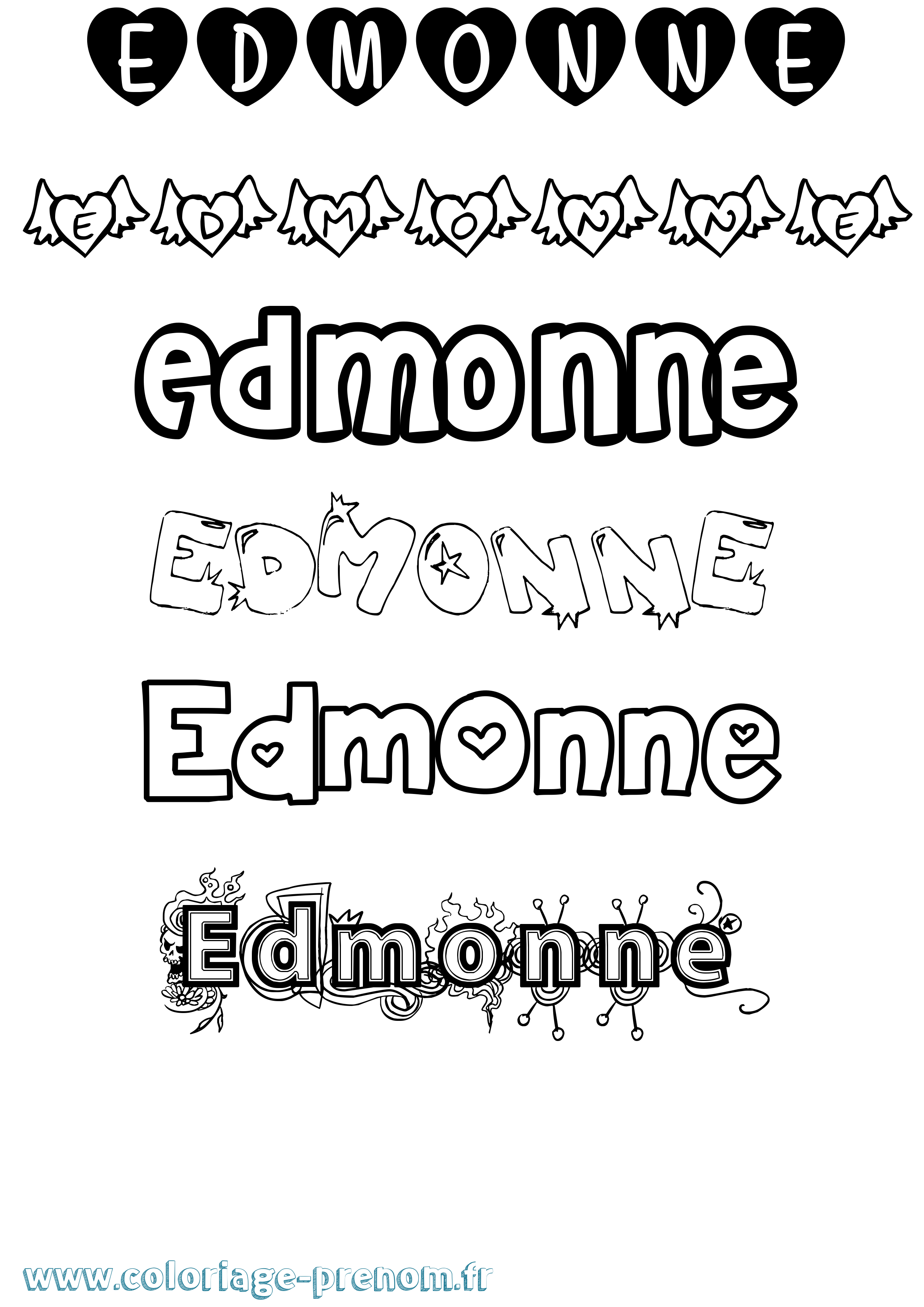Coloriage Edmonne Girly Coloriage prénom Edmonne Girly