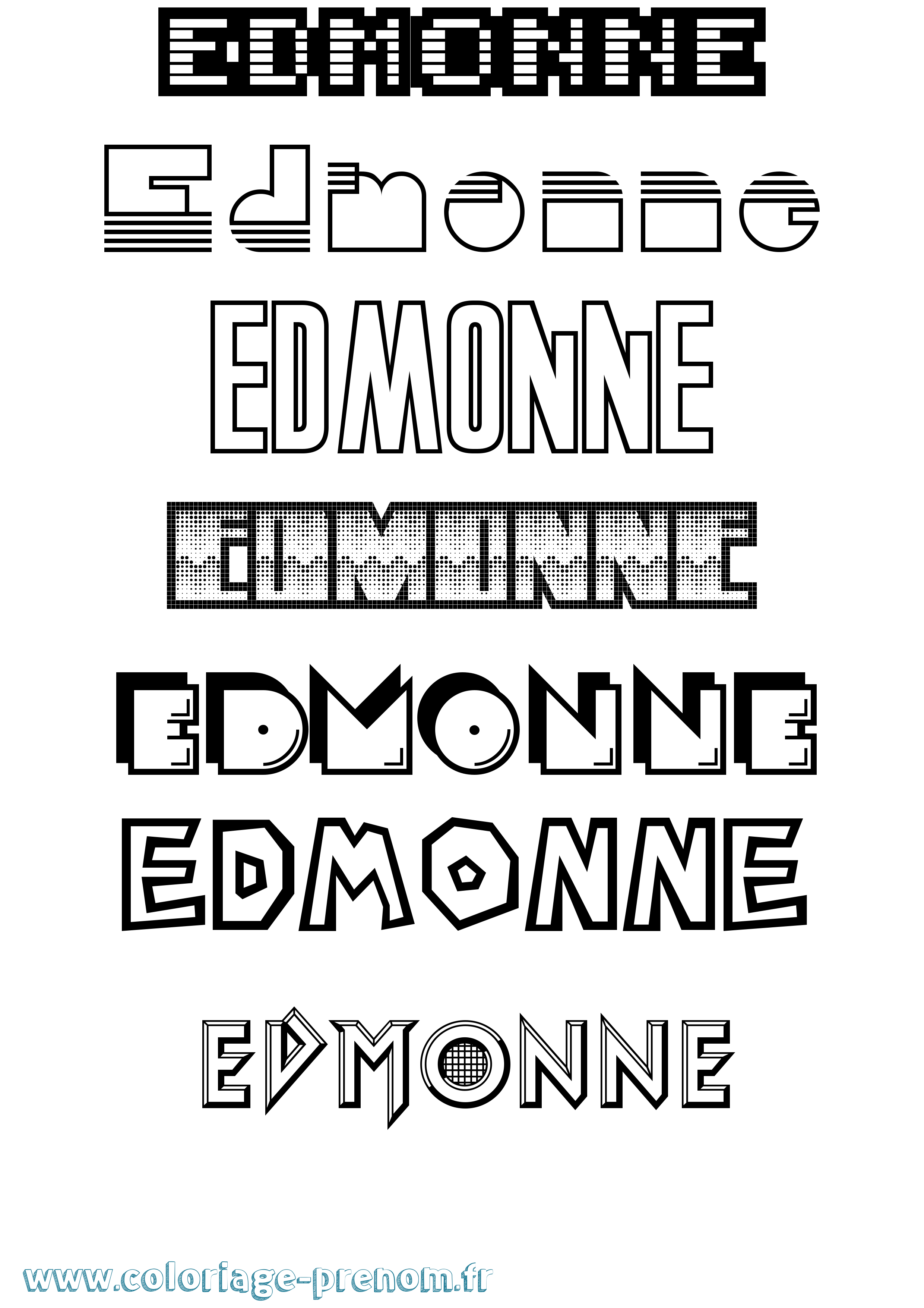 Coloriage Edmonne Jeux Vidéos Coloriage prénom Edmonne Jeux Vidéos