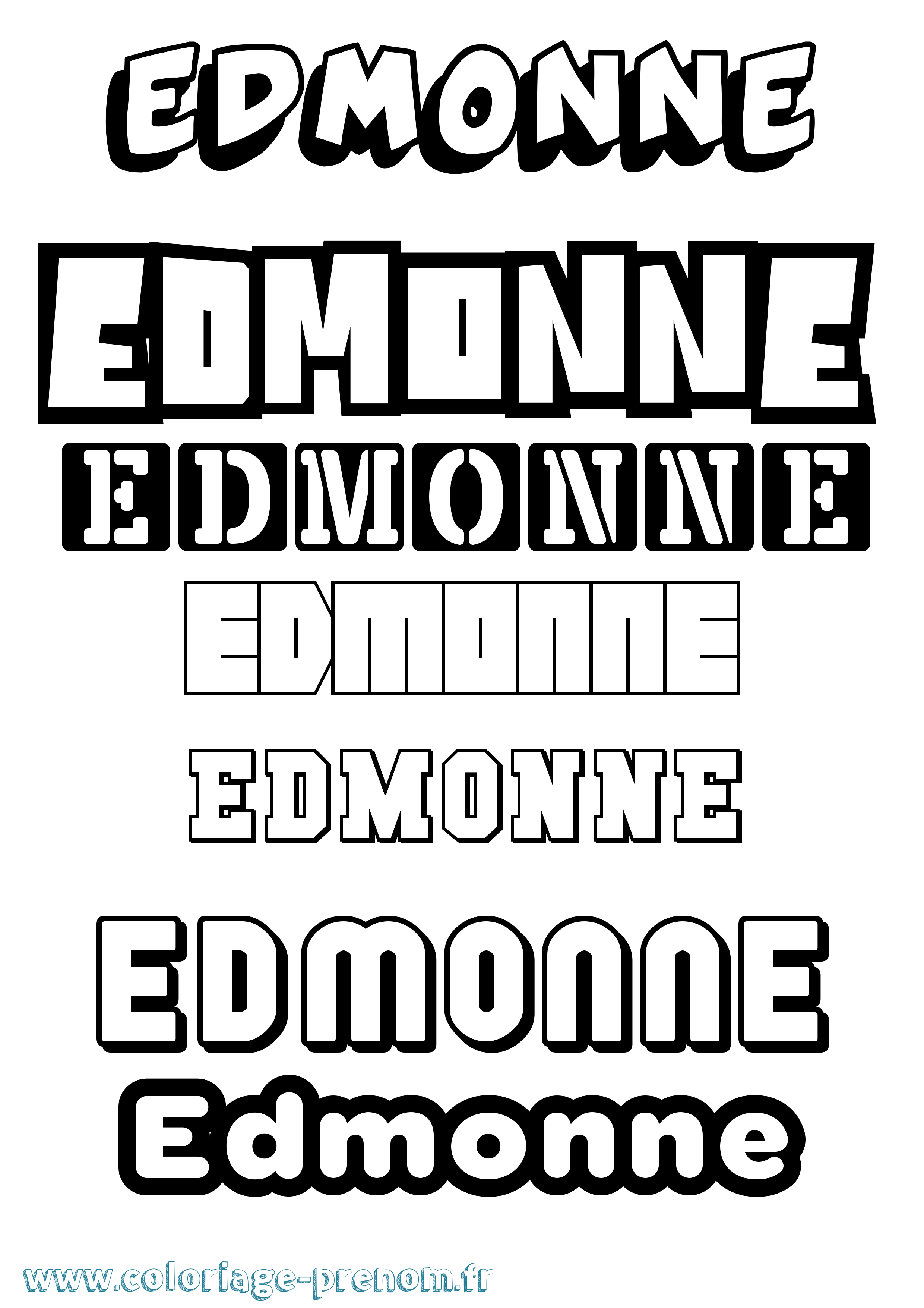 Coloriage prénom Edmonne Simple