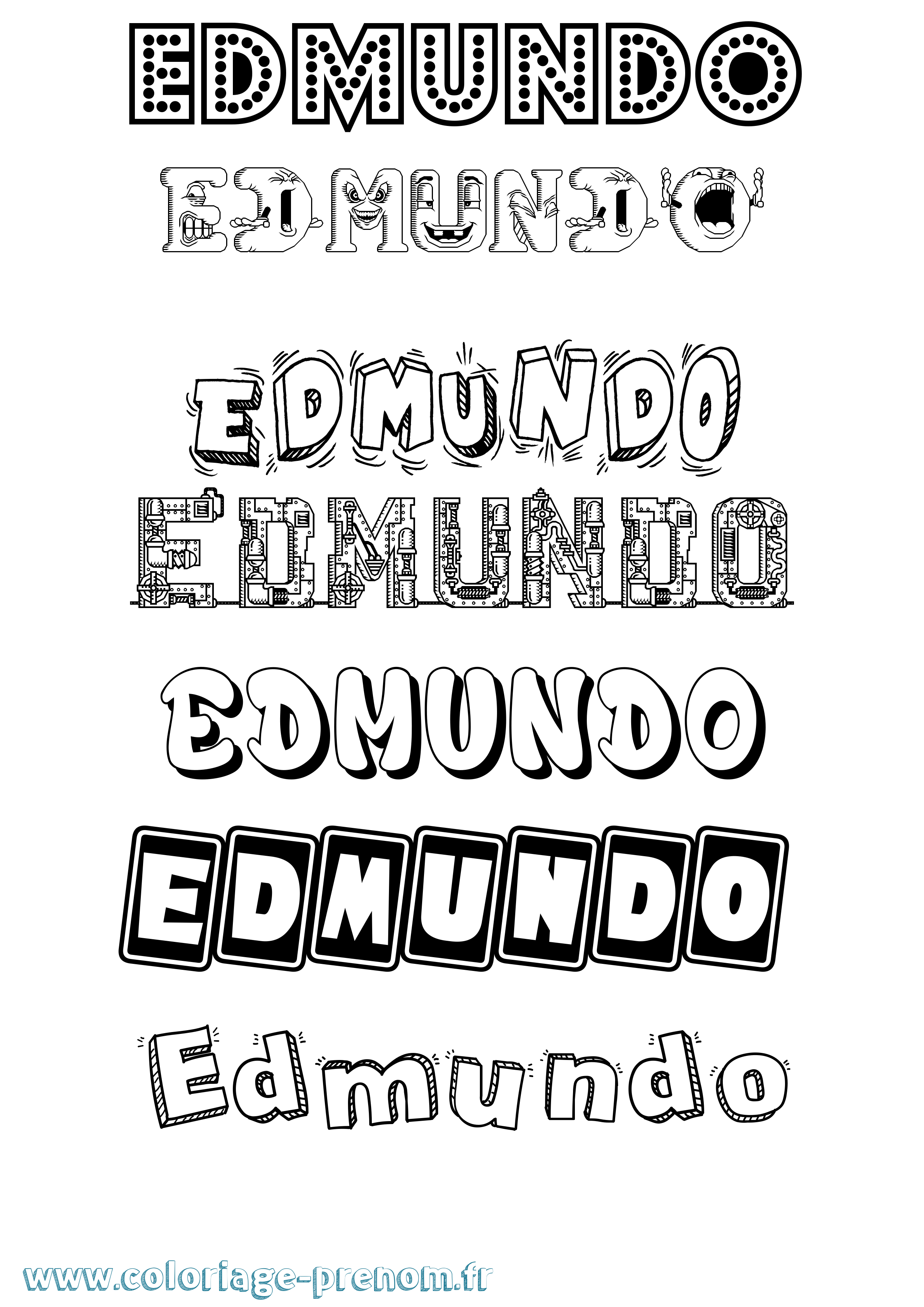 Coloriage prénom Edmundo Fun