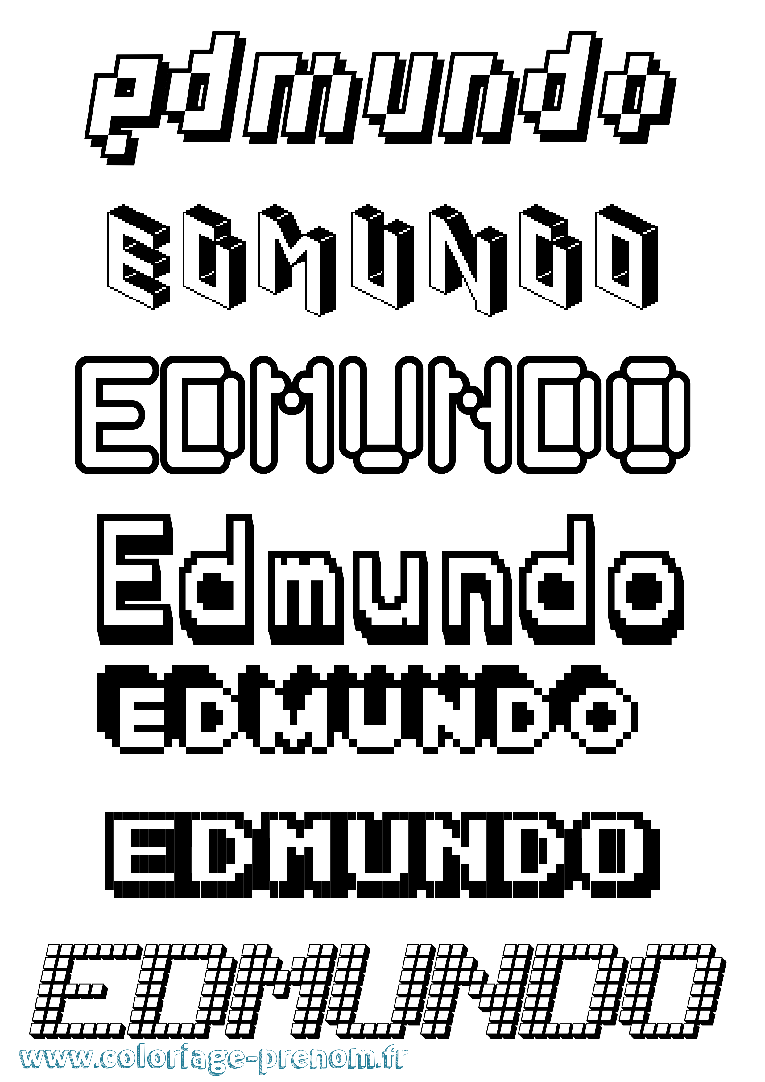 Coloriage prénom Edmundo Pixel
