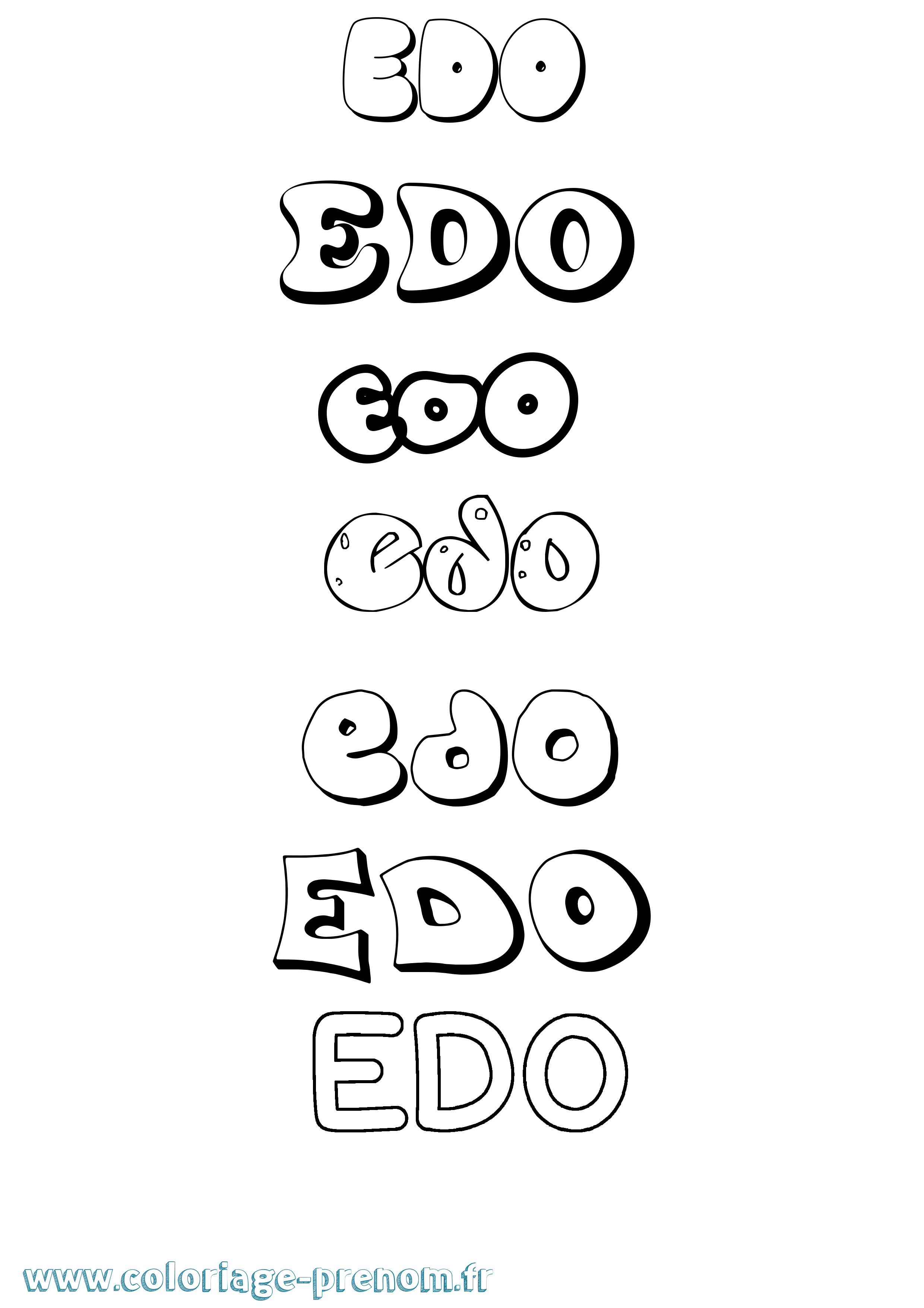 Coloriage Edo Bubble Coloriage prénom Edo Bubble