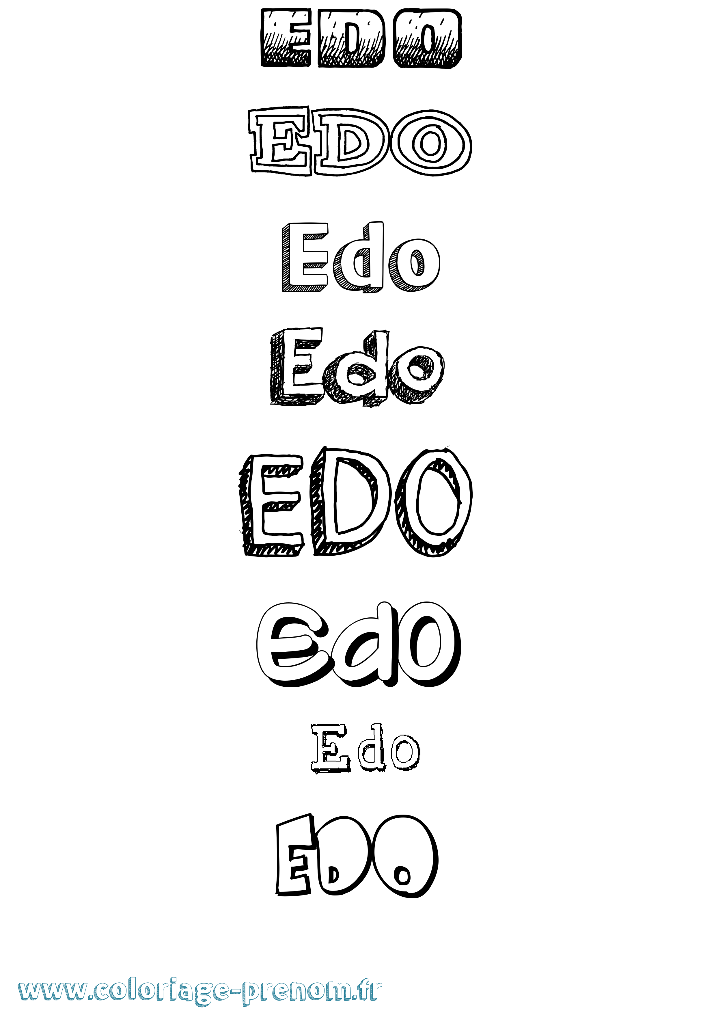 Coloriage Edo Dessiné Coloriage prénom Edo Dessiné