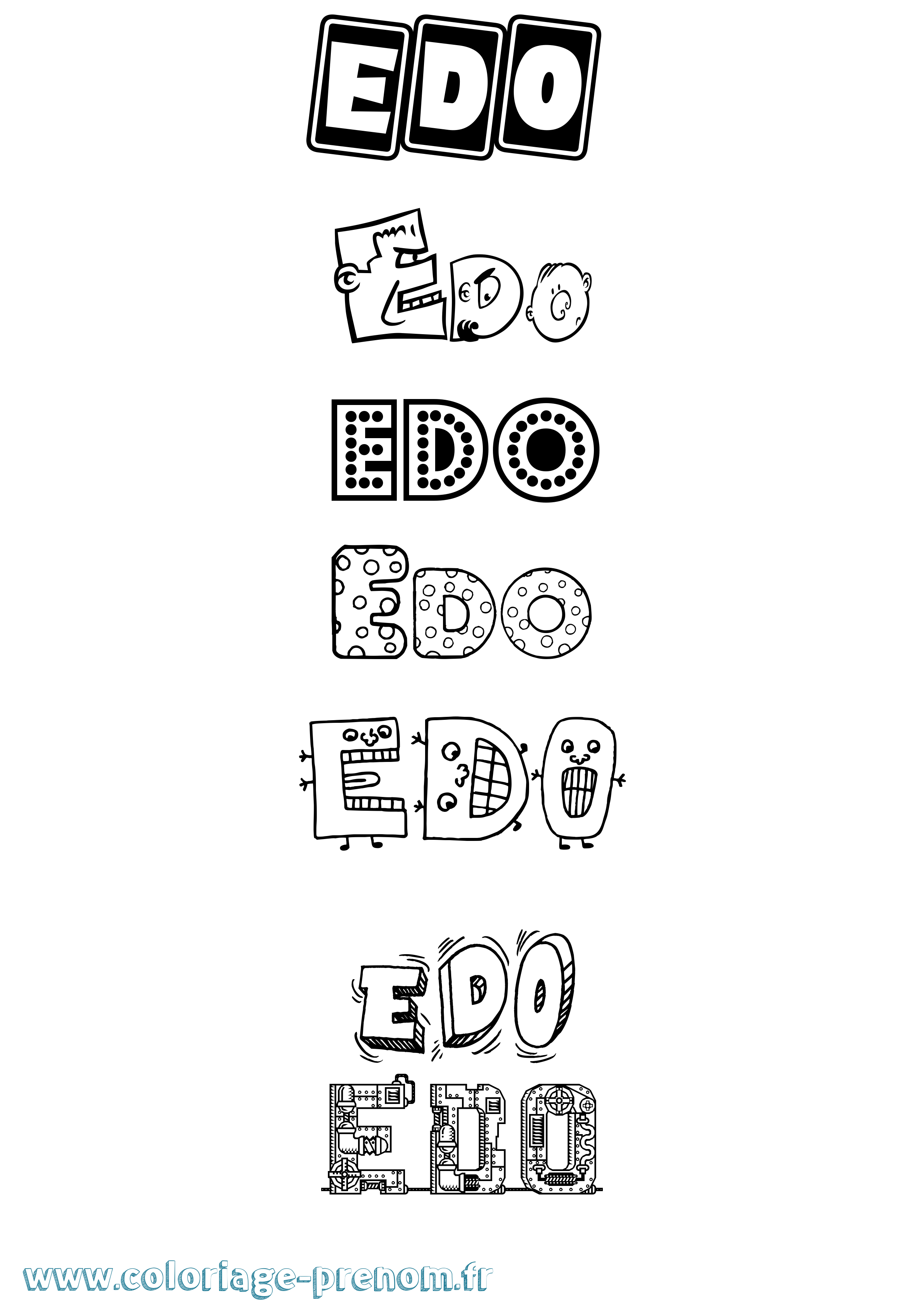 Coloriage Edo Fun Coloriage prénom Edo Fun