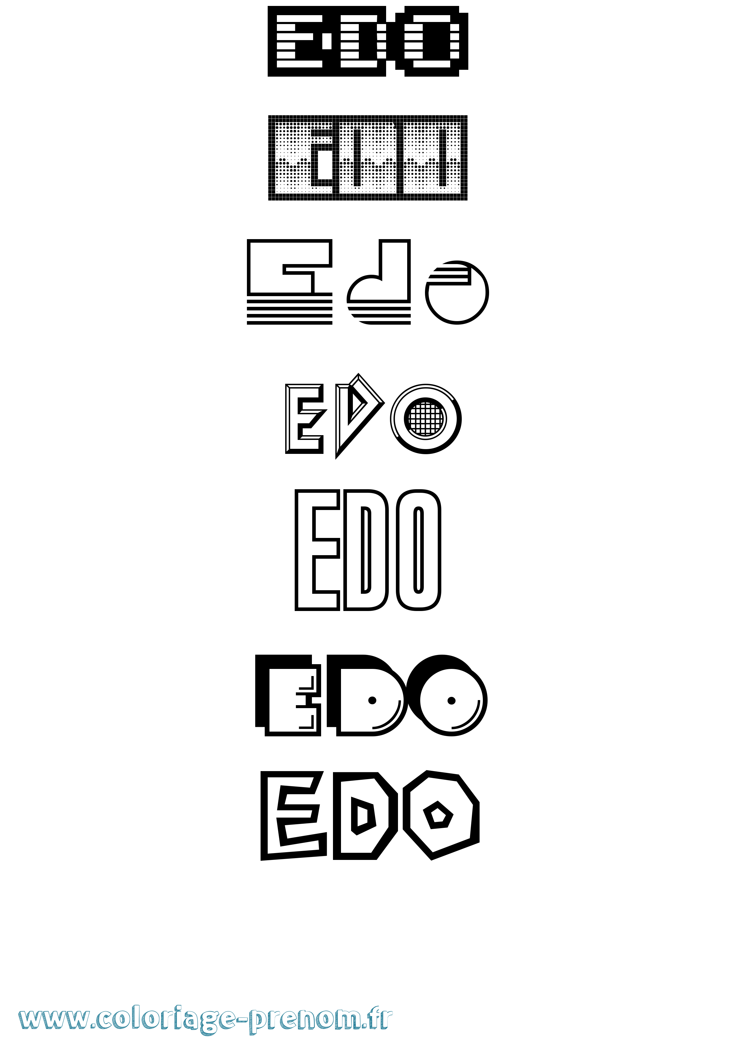 Coloriage Edo Jeux Vidéos Coloriage prénom Edo Jeux Vidéos