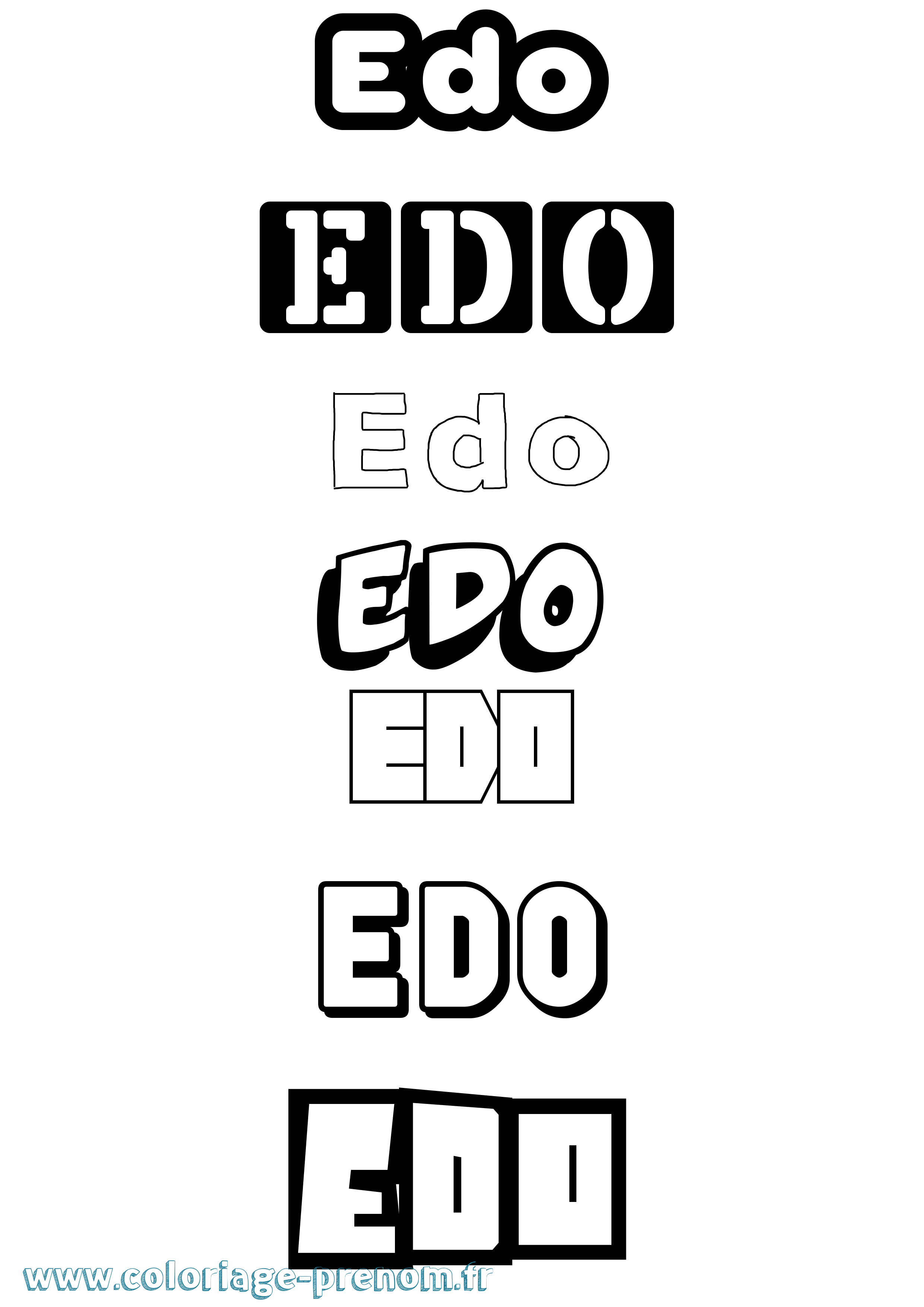 Coloriage Edo Simple Coloriage prénom Edo Simple