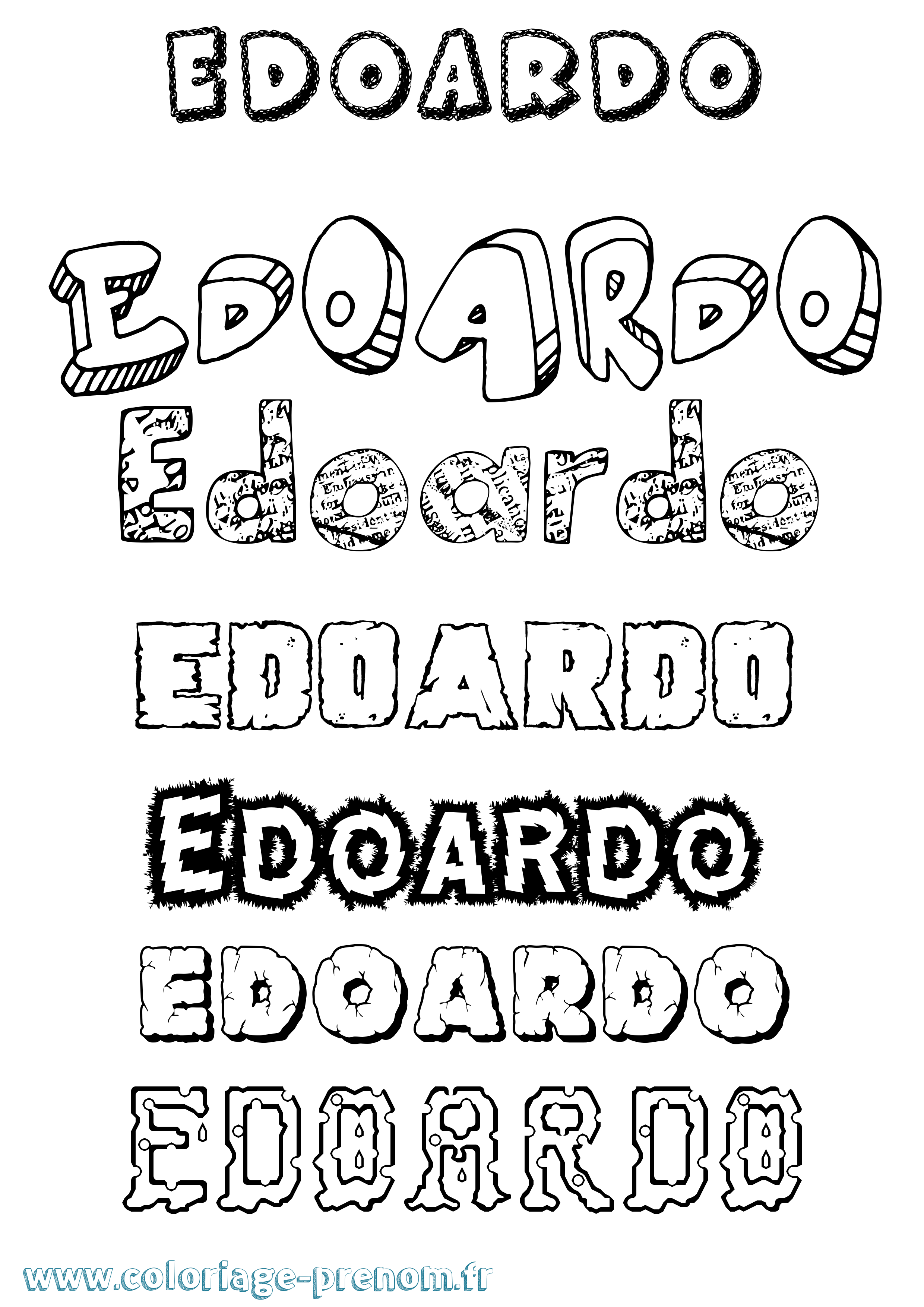 Coloriage prénom Edoardo Destructuré