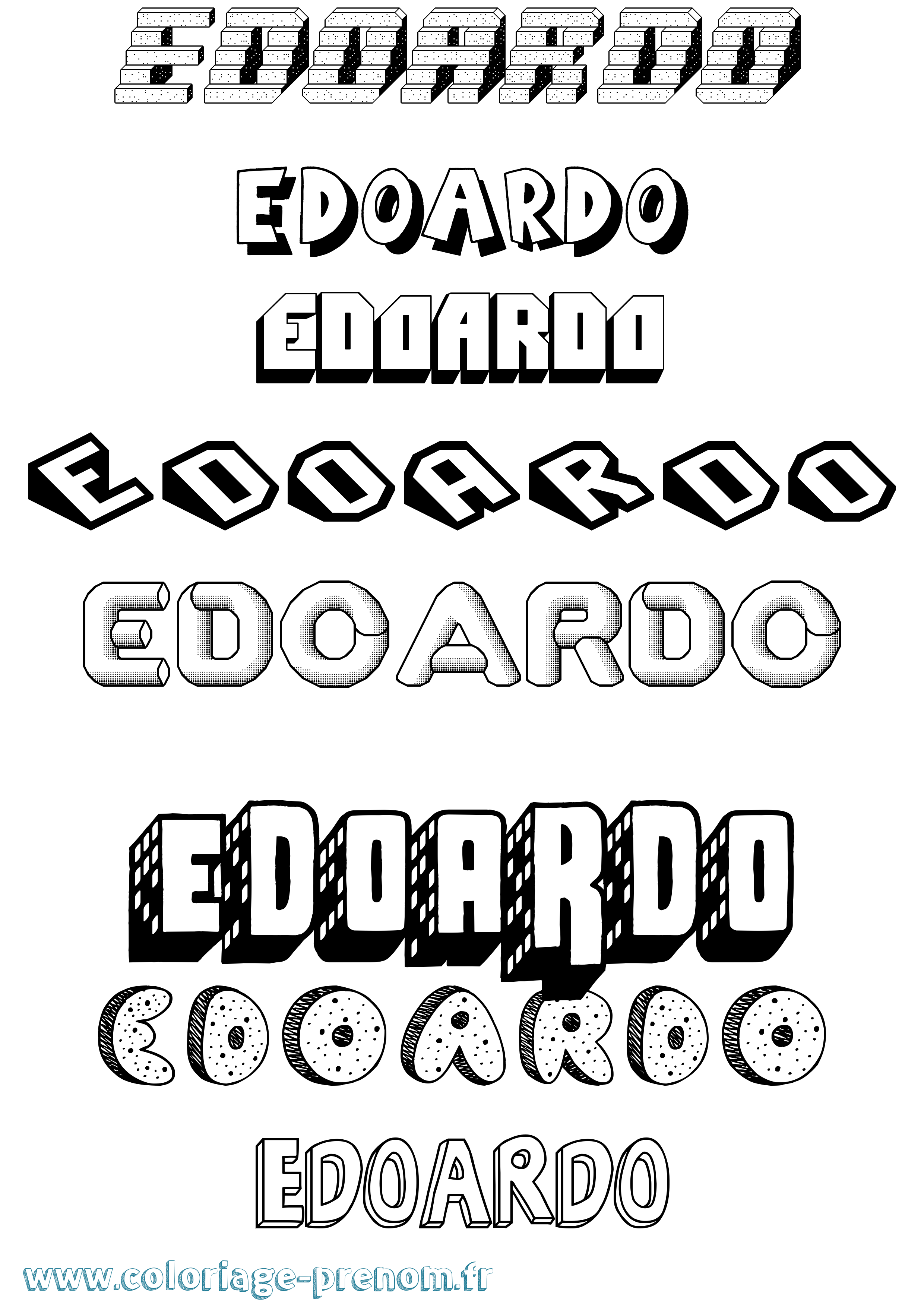 Coloriage prénom Edoardo Effet 3D