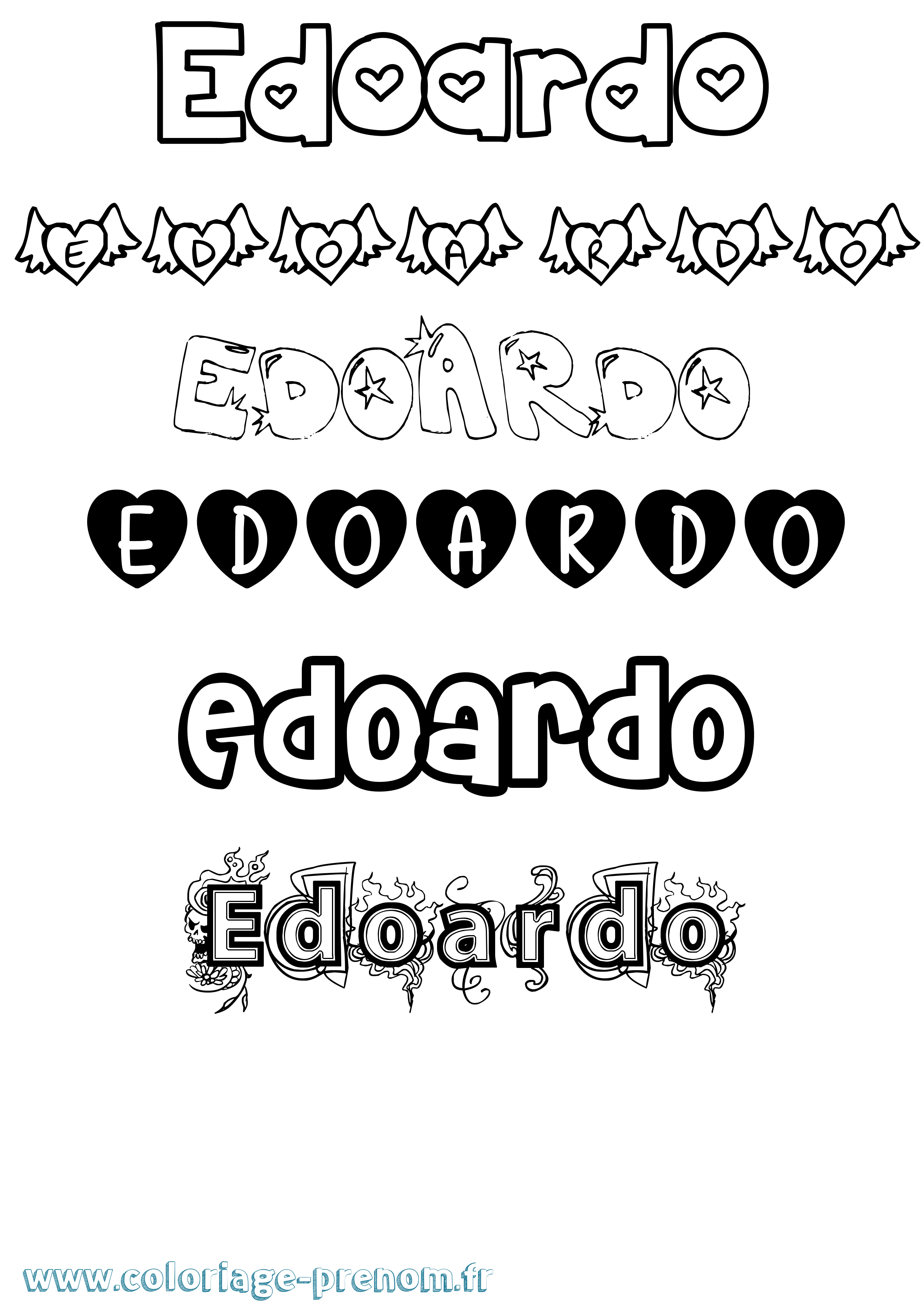 Coloriage prénom Edoardo Girly