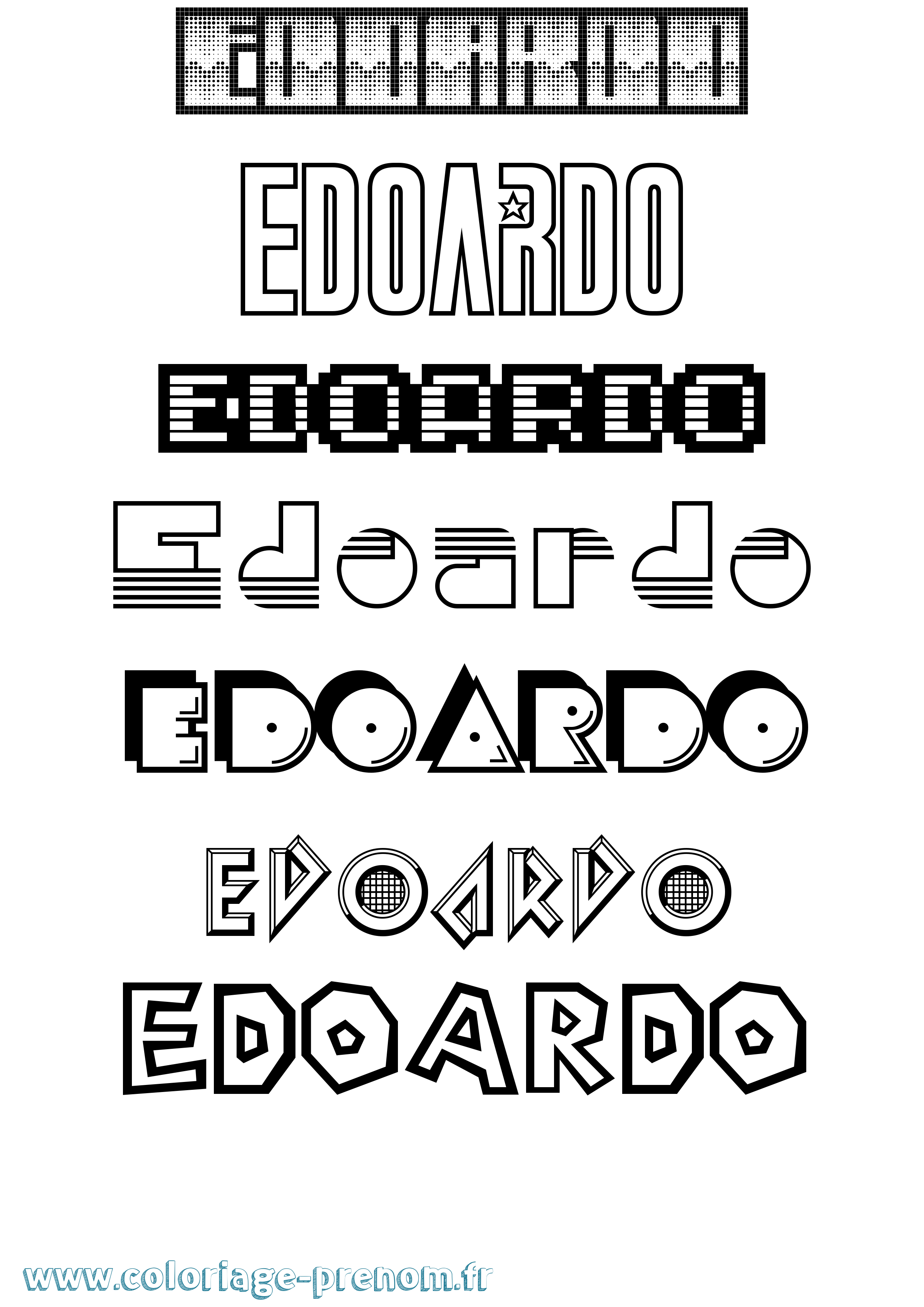 Coloriage prénom Edoardo Jeux Vidéos