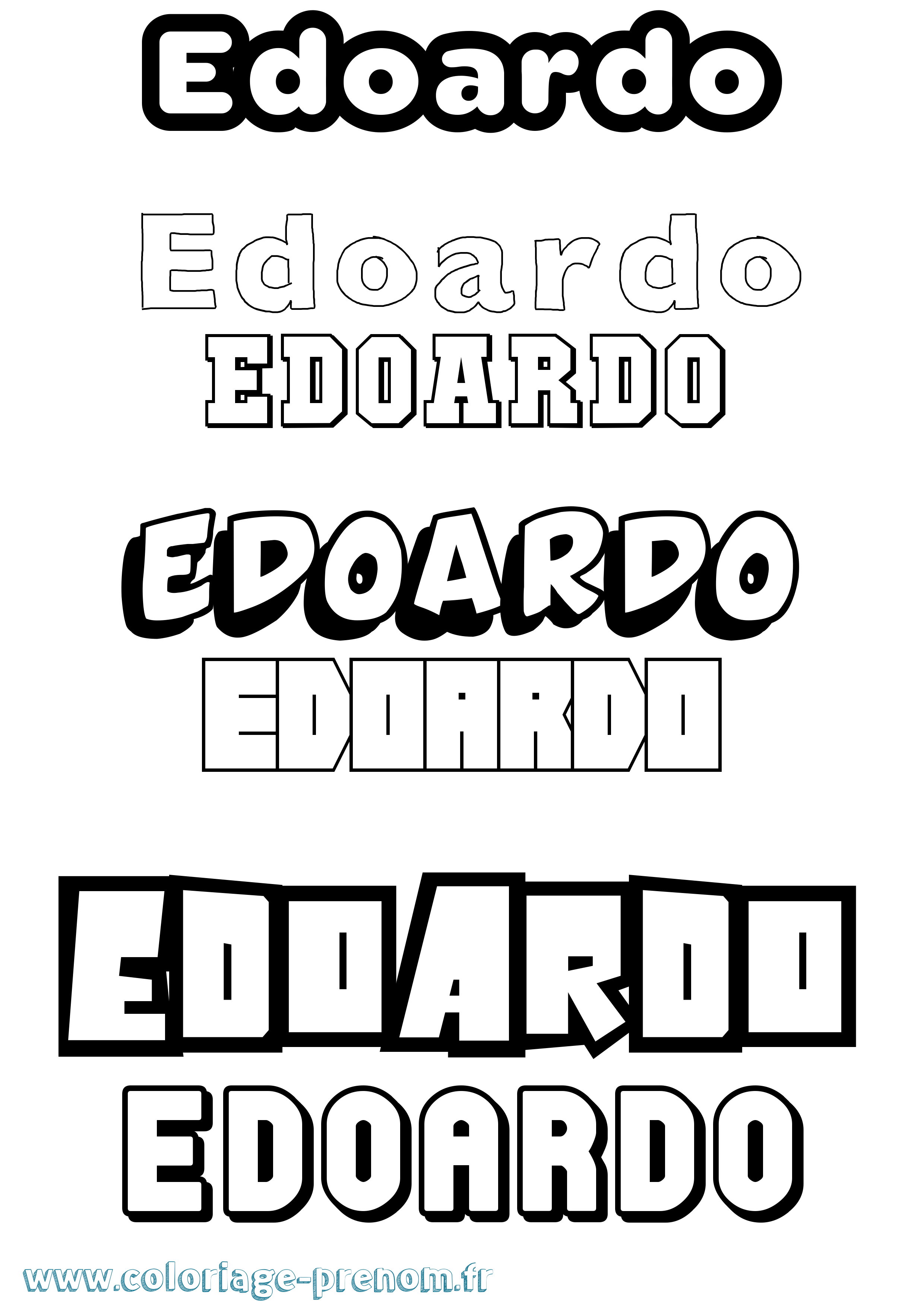 Coloriage prénom Edoardo Simple