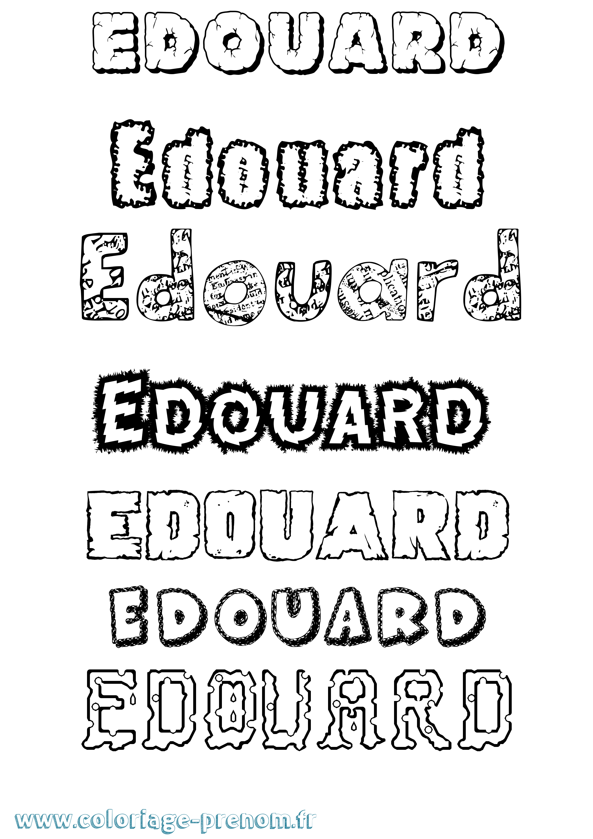 Coloriage prénom Edouard