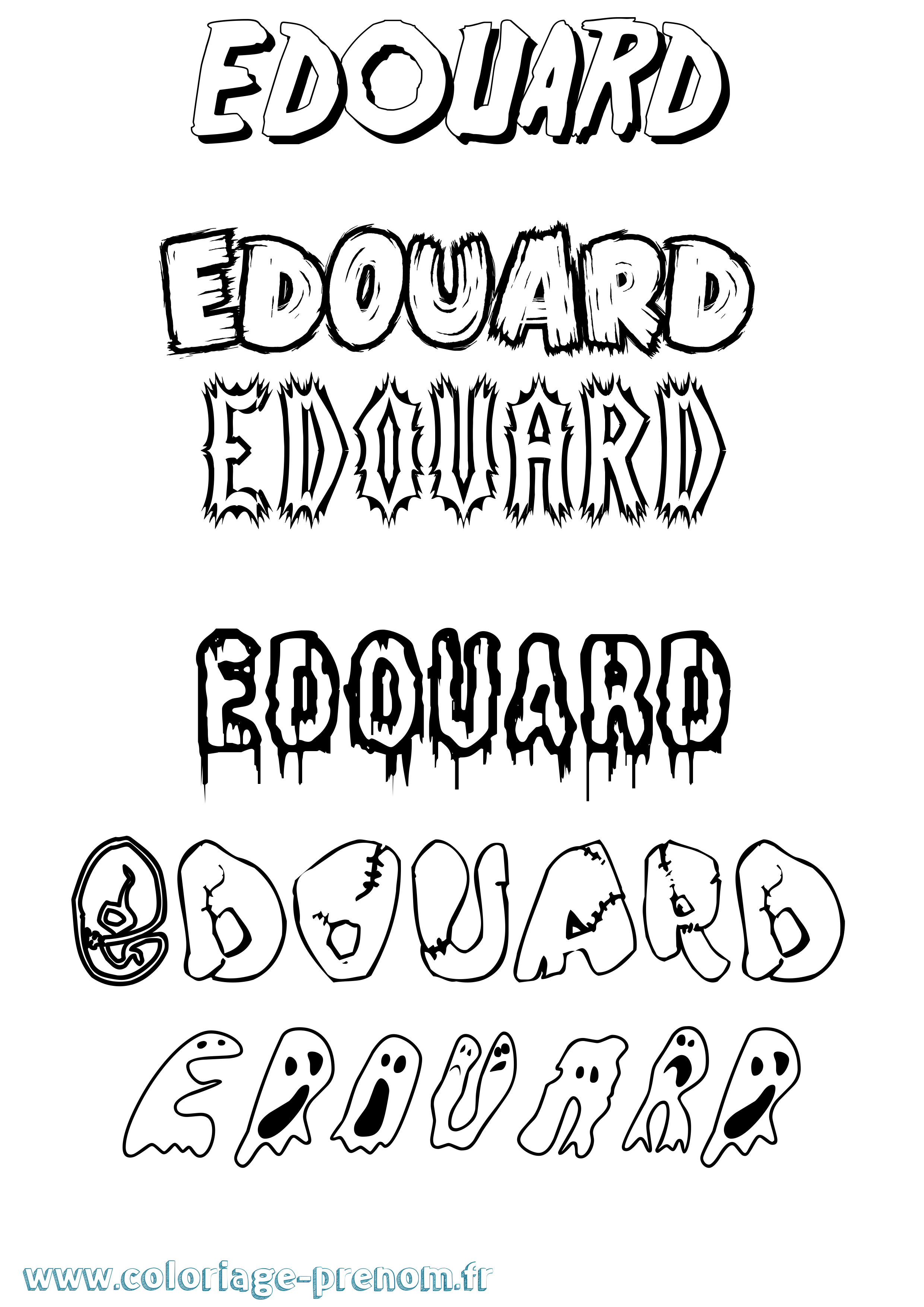 Coloriage prénom Edouard