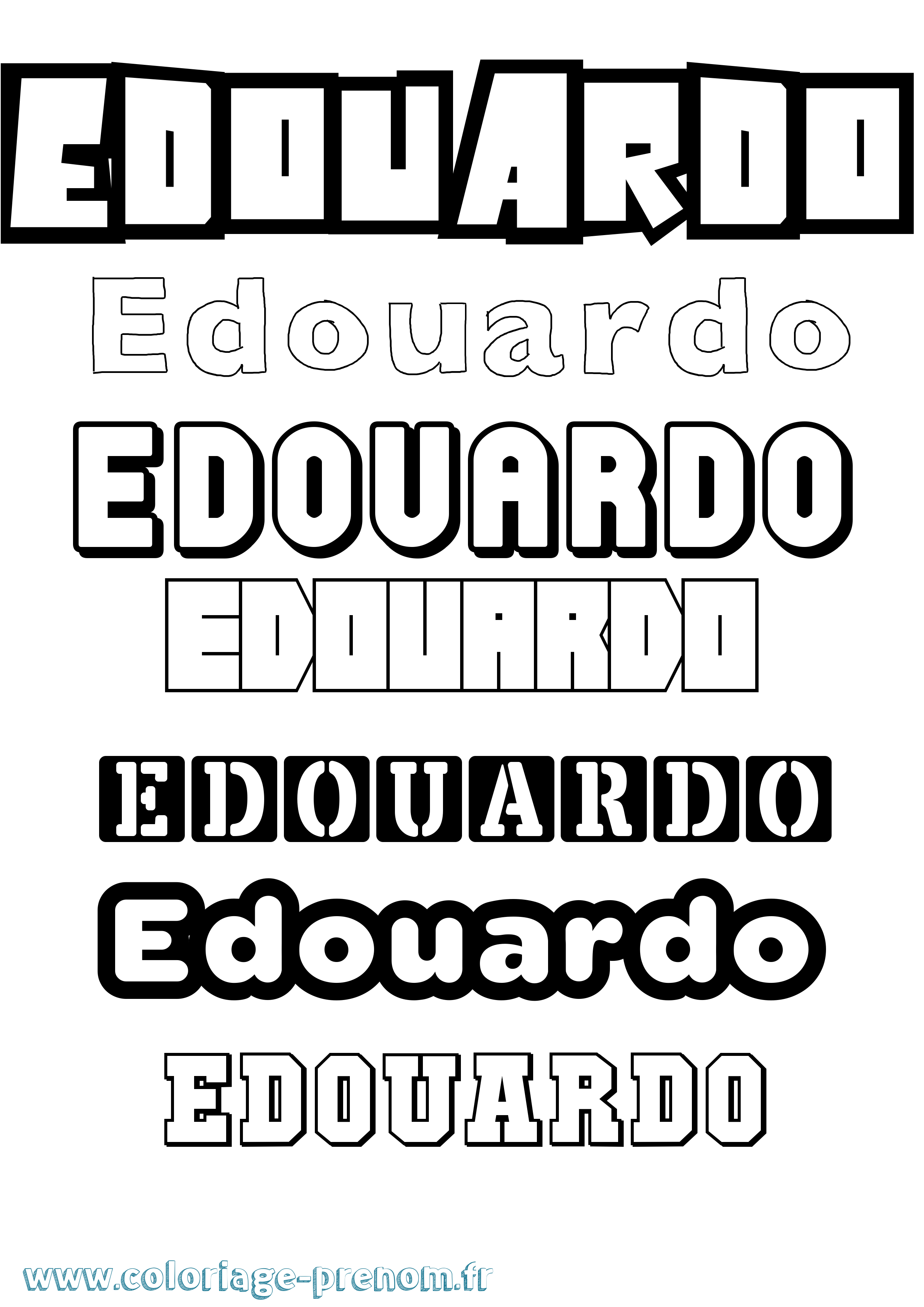 Coloriage prénom Edouardo Simple