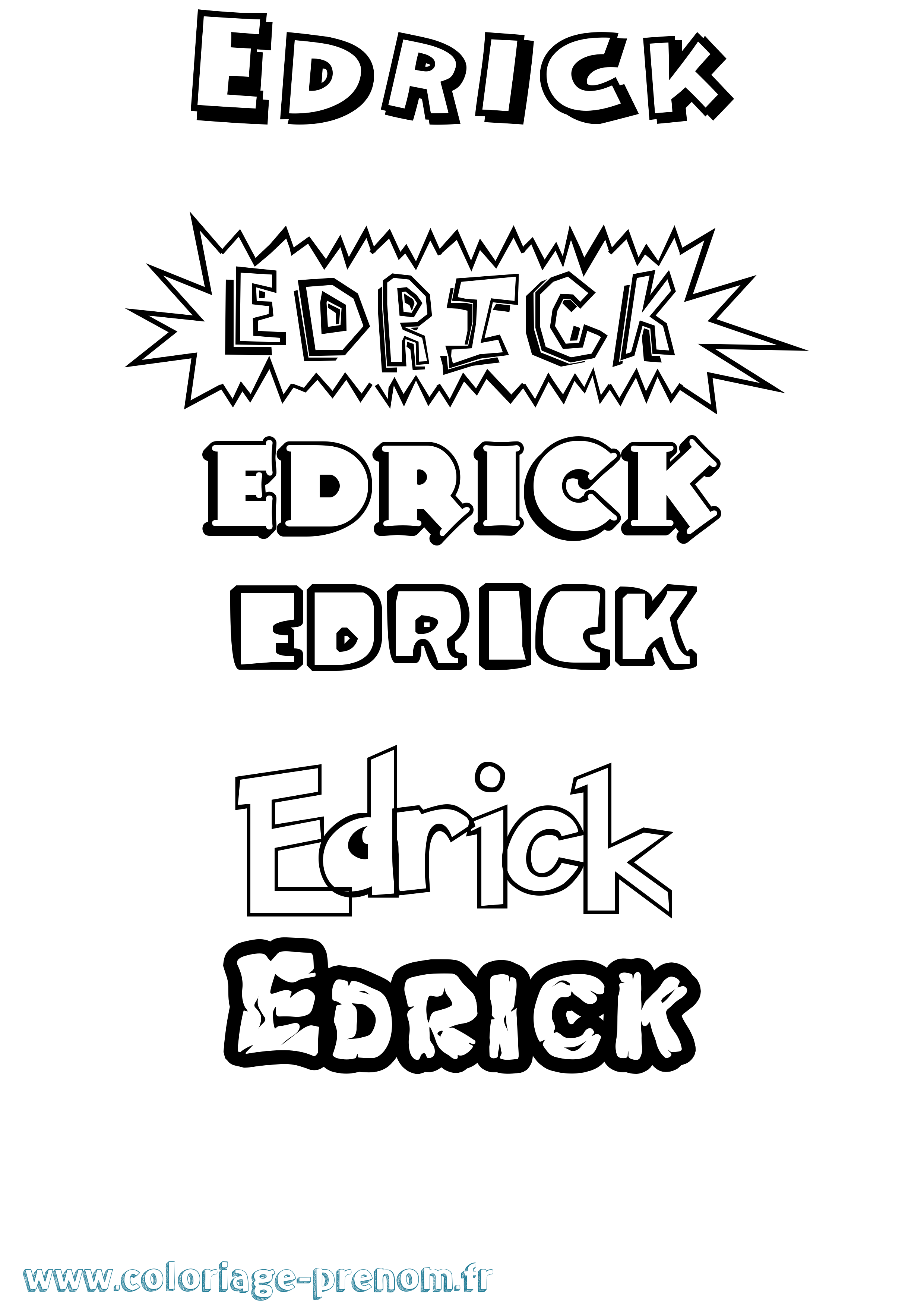 Coloriage Edrick Dessin Animé Coloriage prénom Edrick Dessin Animé