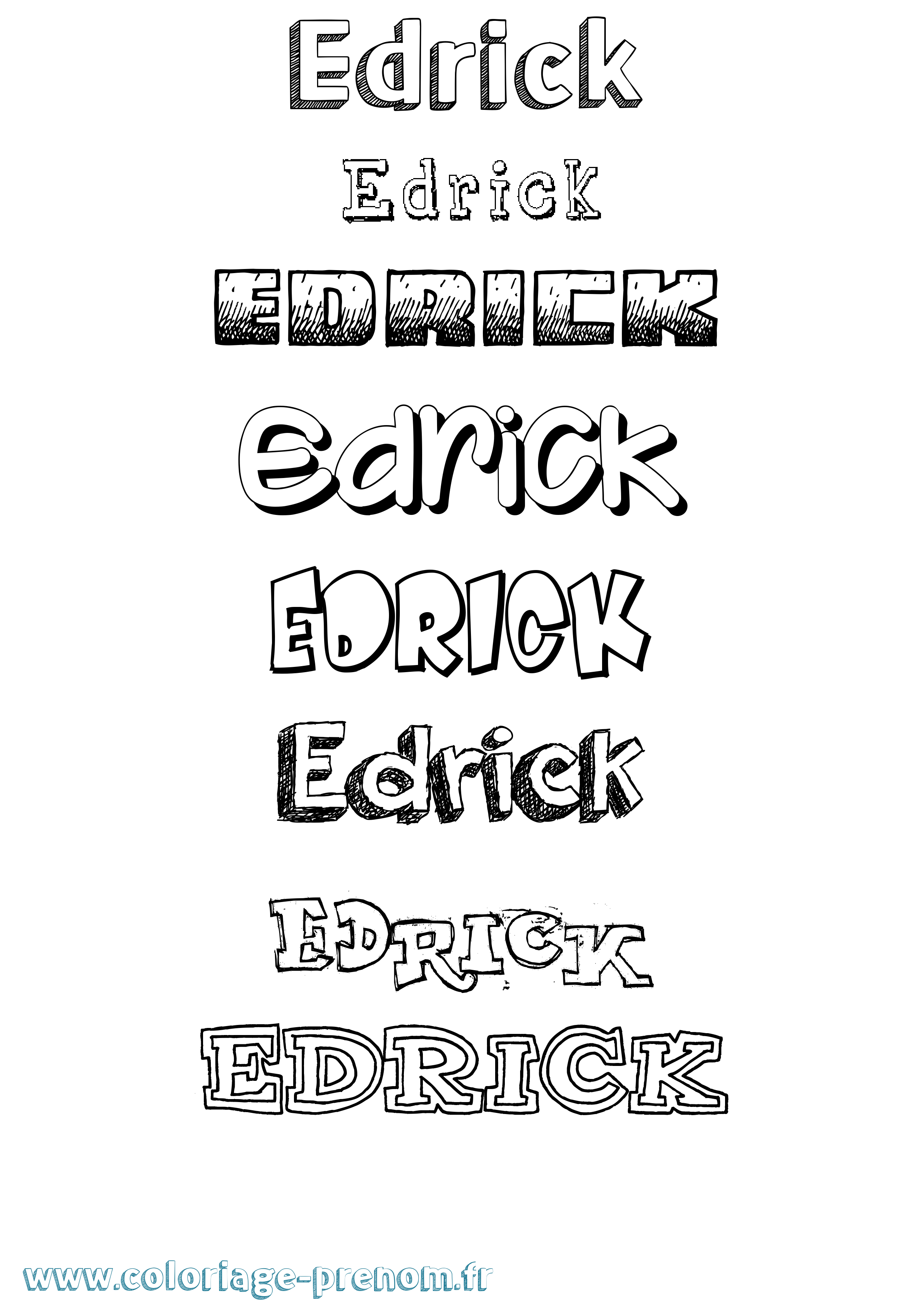 Coloriage prénom Edrick Dessiné