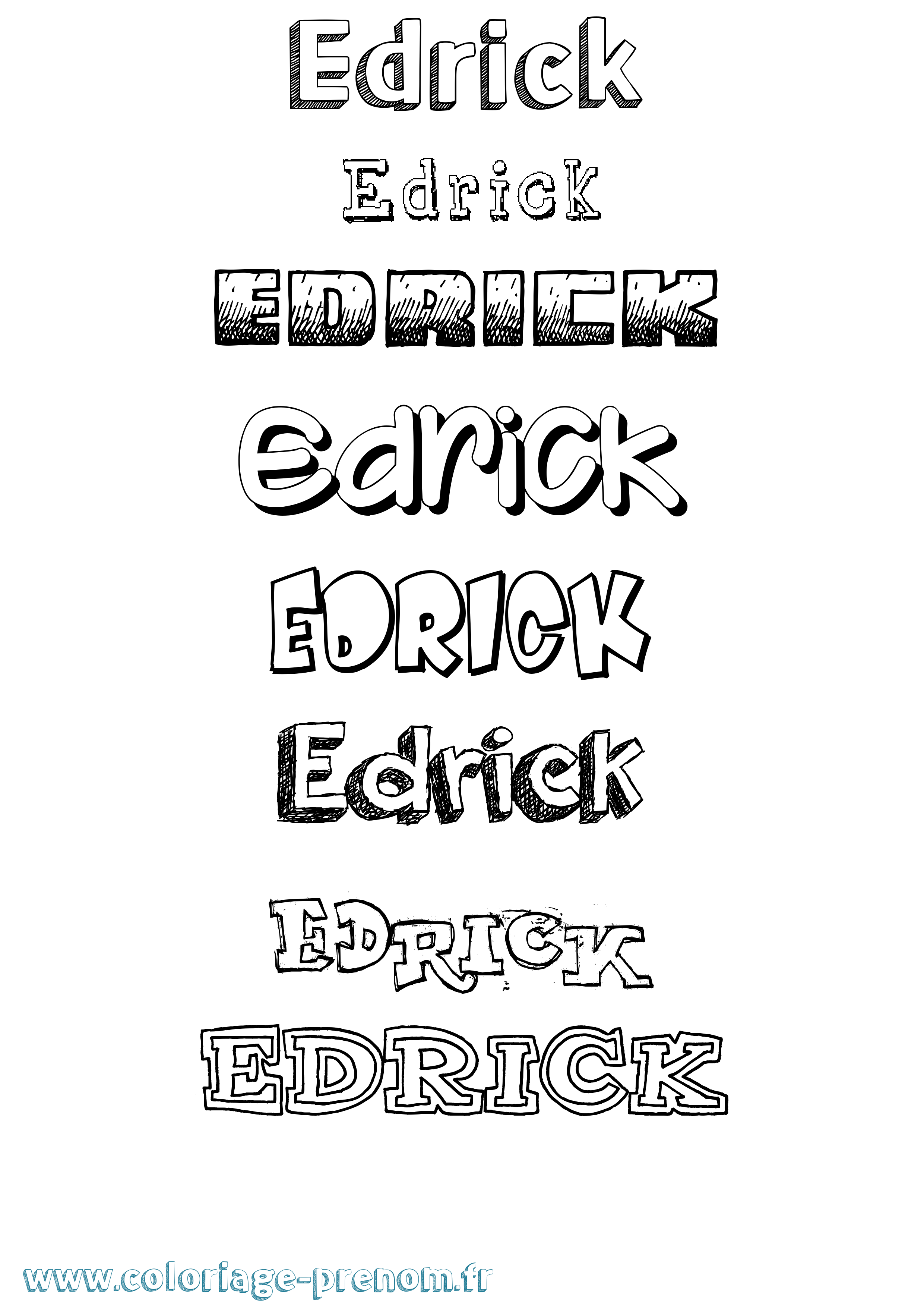 Coloriage Edrick Dessiné Coloriage prénom Edrick Dessiné