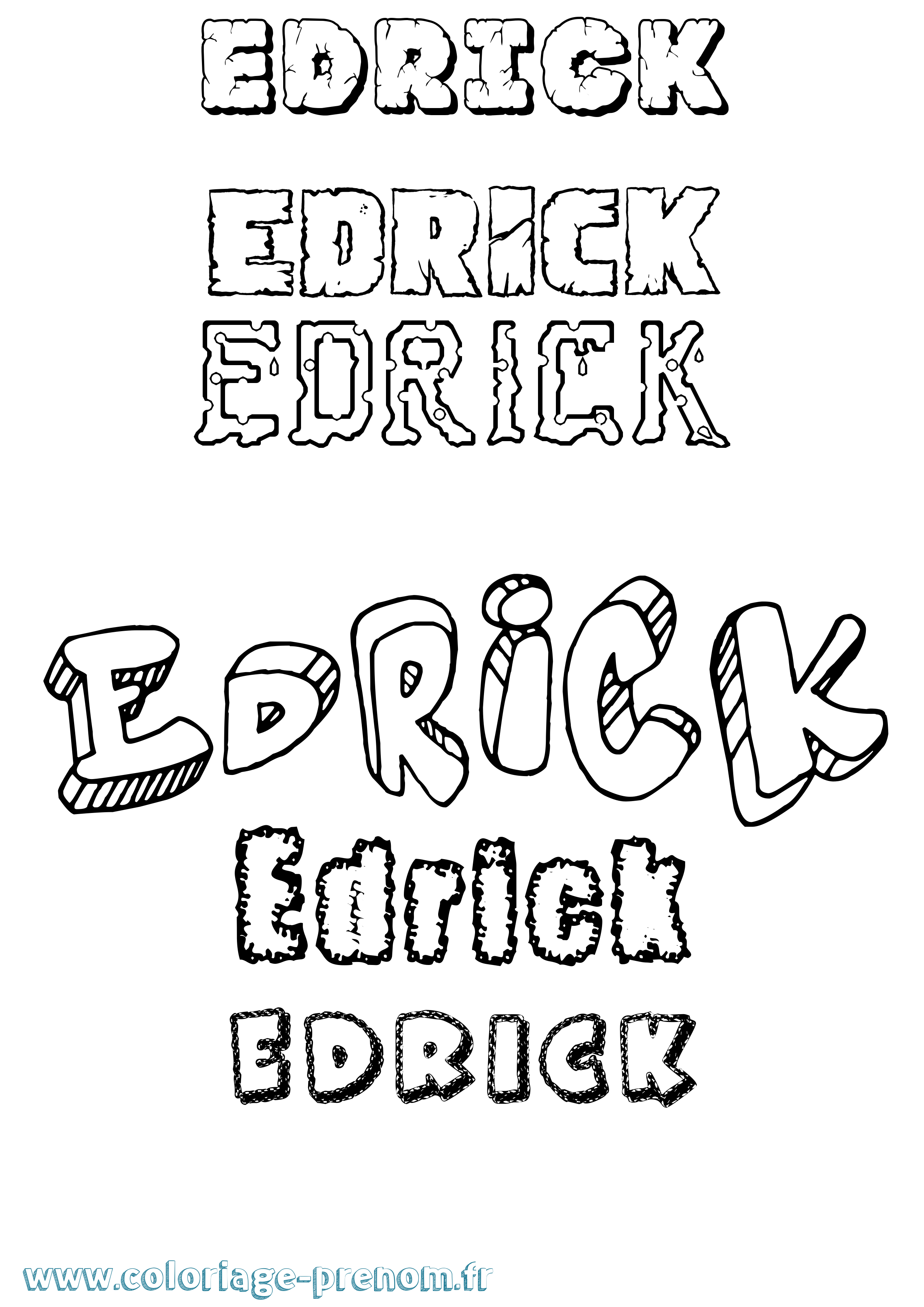 Coloriage Edrick Destructuré Coloriage prénom Edrick Destructuré