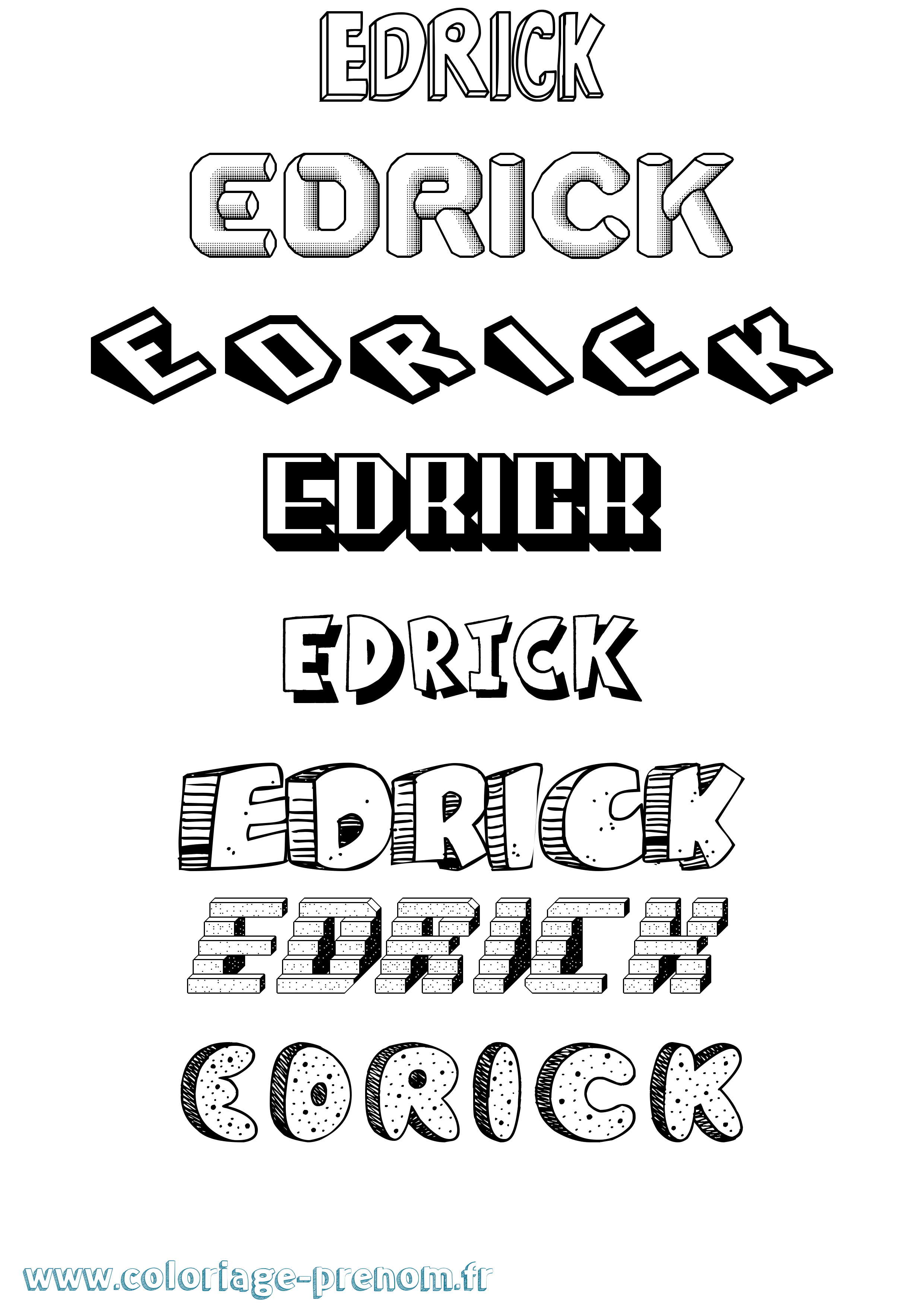 Coloriage Edrick Effet 3D Coloriage prénom Edrick Effet 3D
