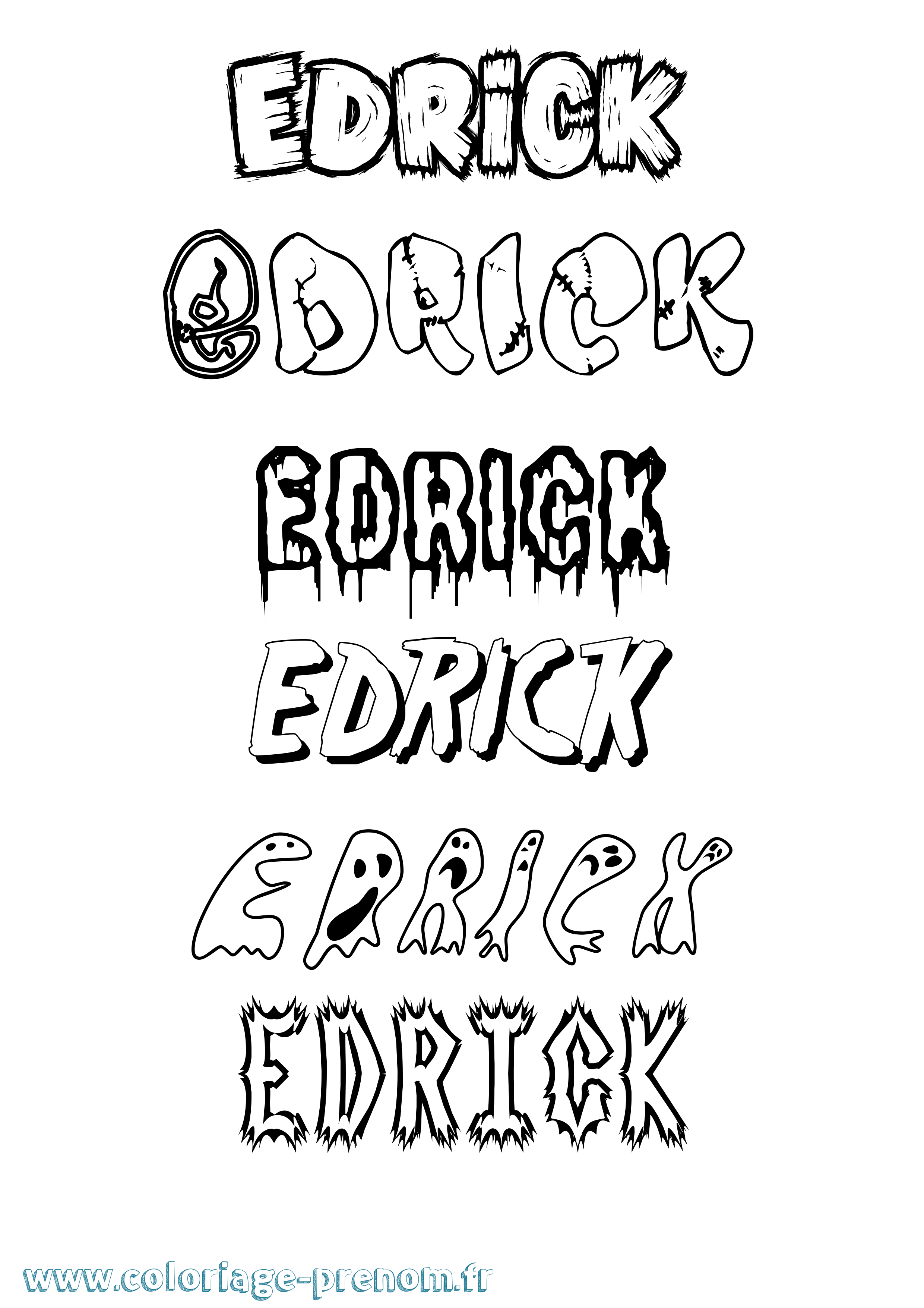 Coloriage prénom Edrick Frisson