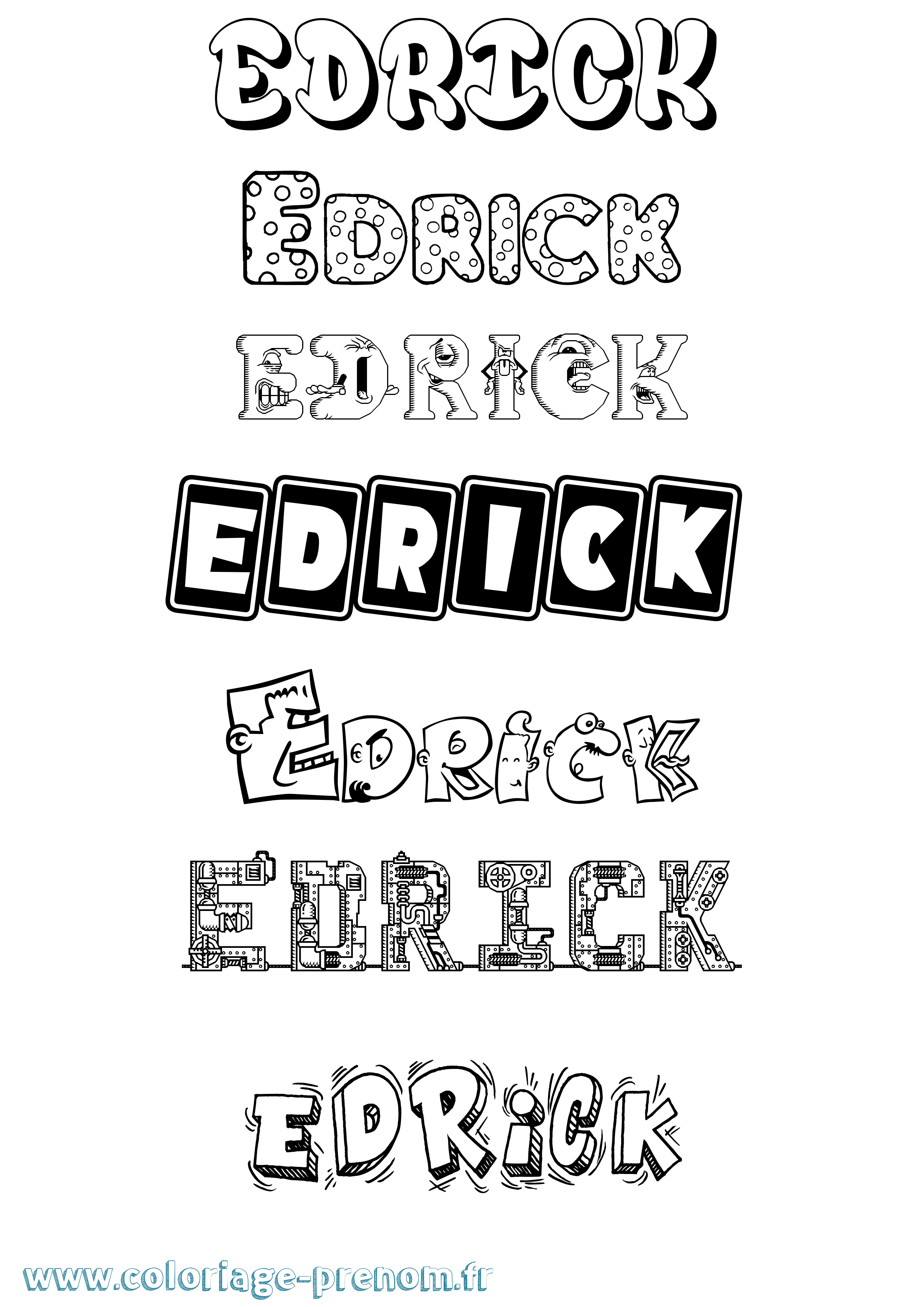 Coloriage Edrick Fun Coloriage prénom Edrick Fun