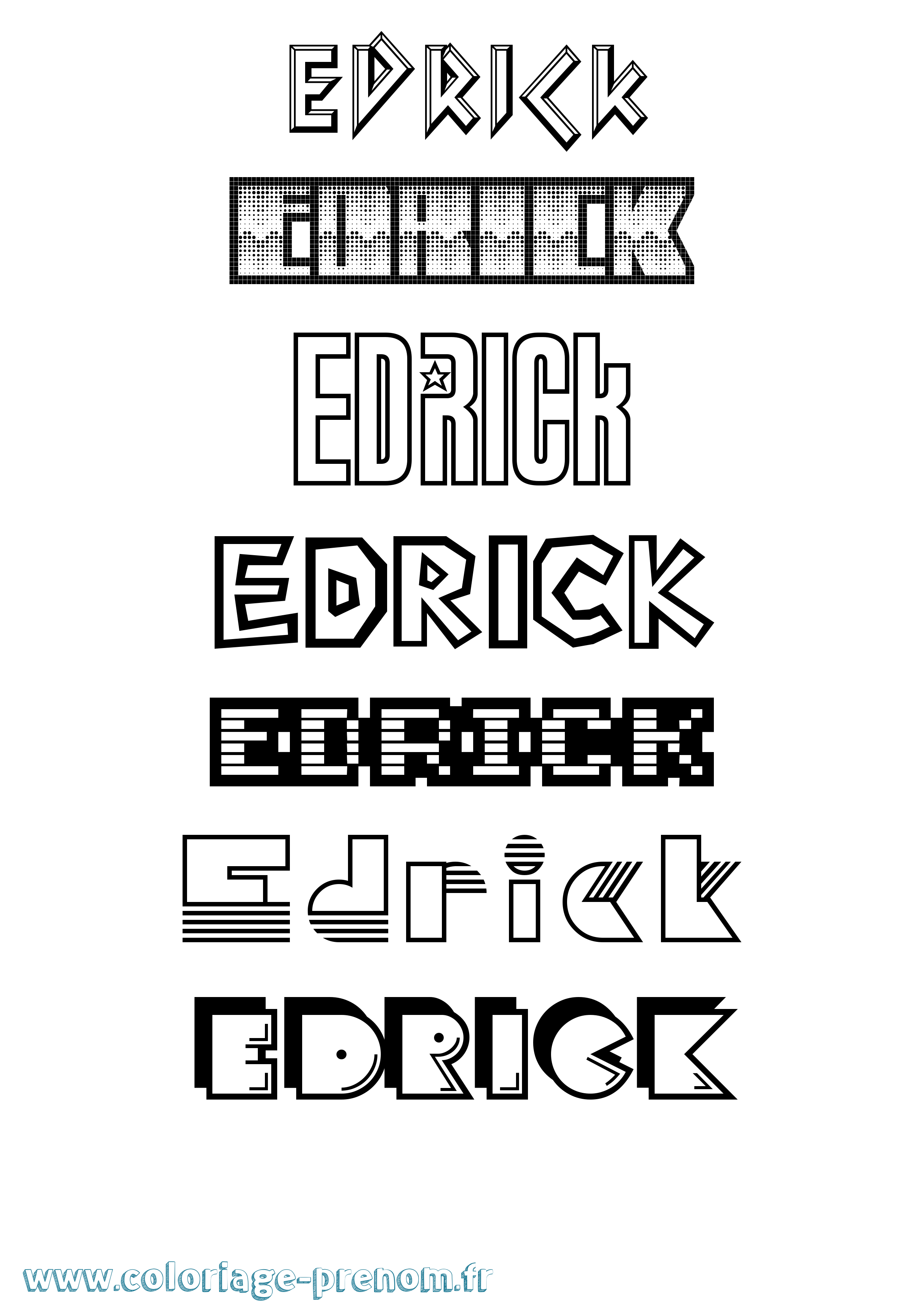 Coloriage prénom Edrick Jeux Vidéos