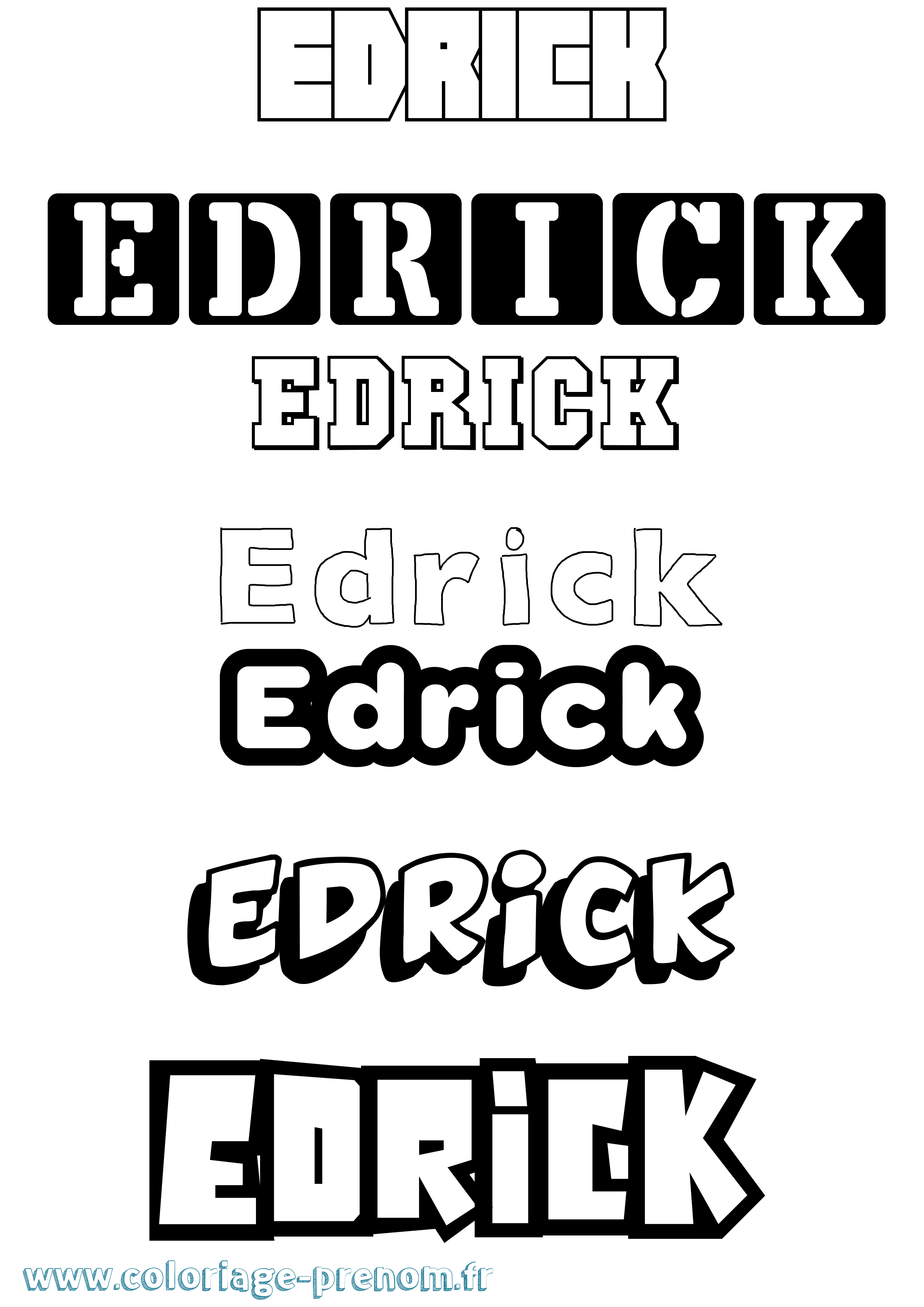 Coloriage Edrick Simple Coloriage prénom Edrick Simple