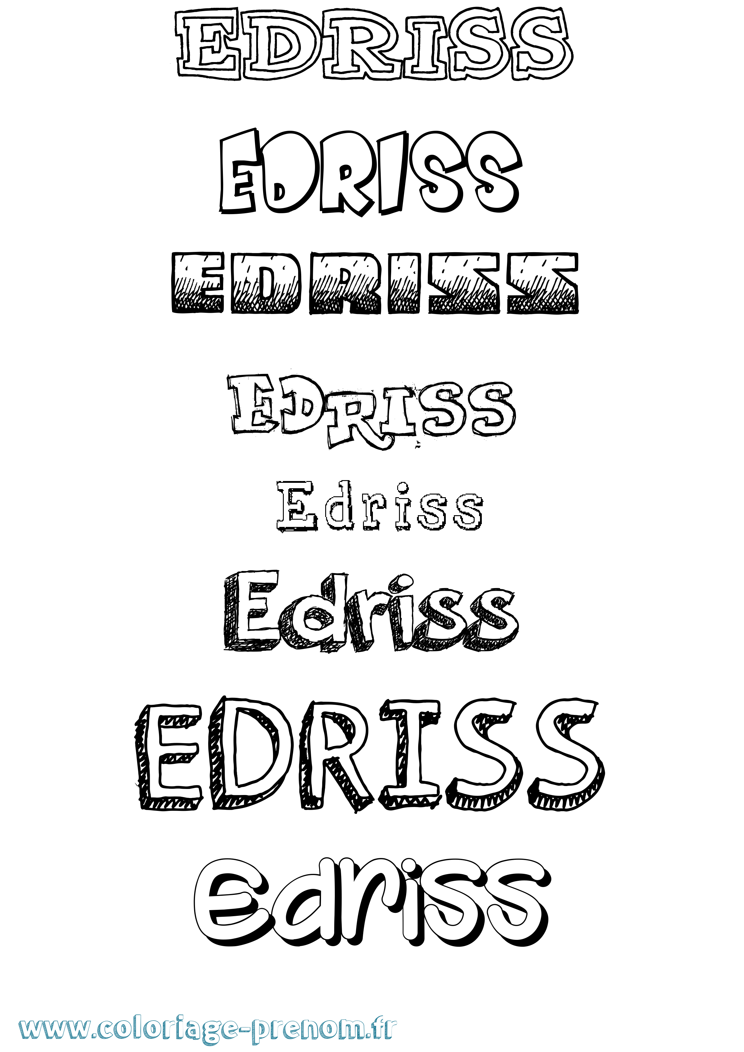 Coloriage Edriss Dessiné Coloriage prénom Edriss Dessiné