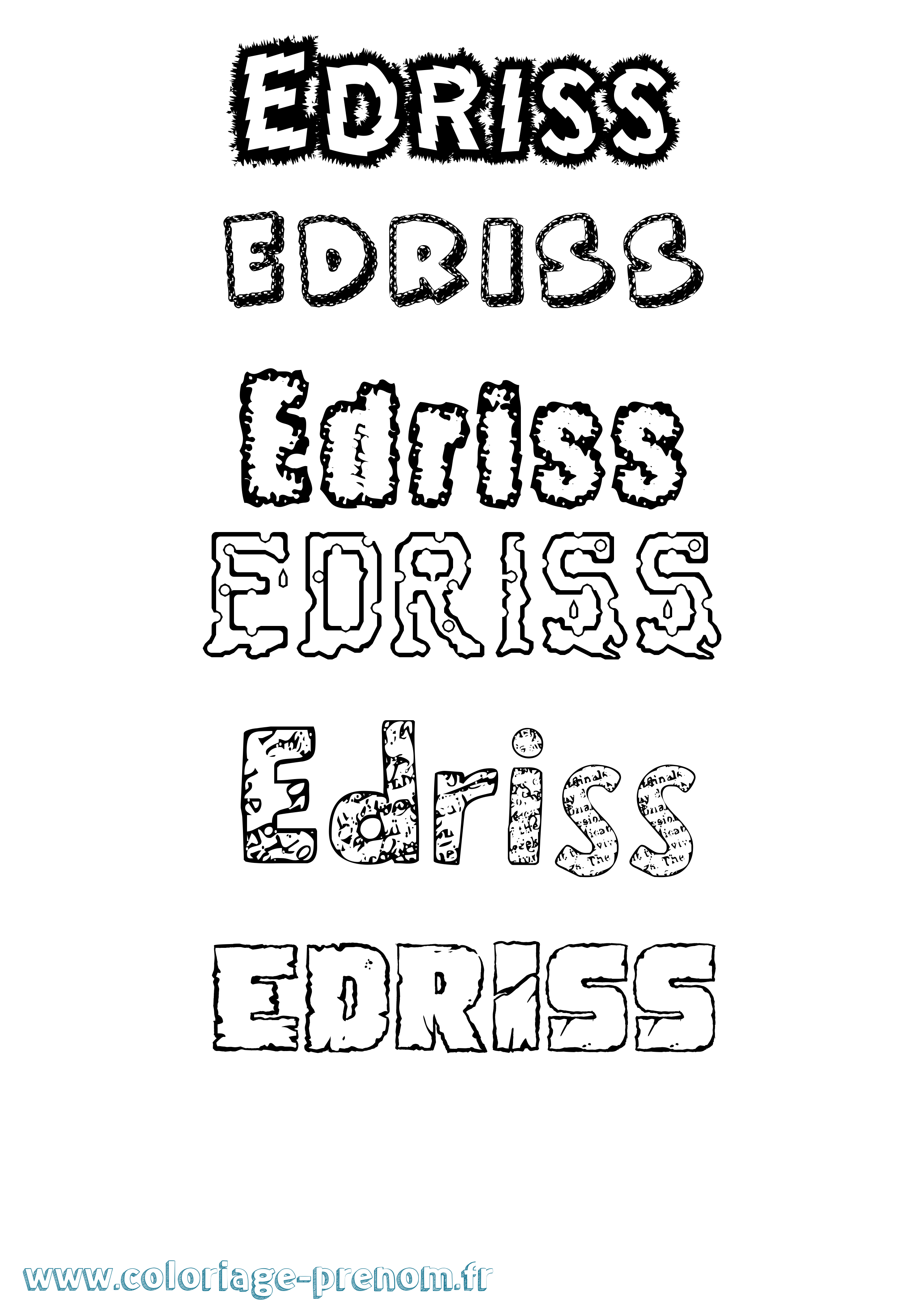 Coloriage Edriss Destructuré Coloriage prénom Edriss Destructuré