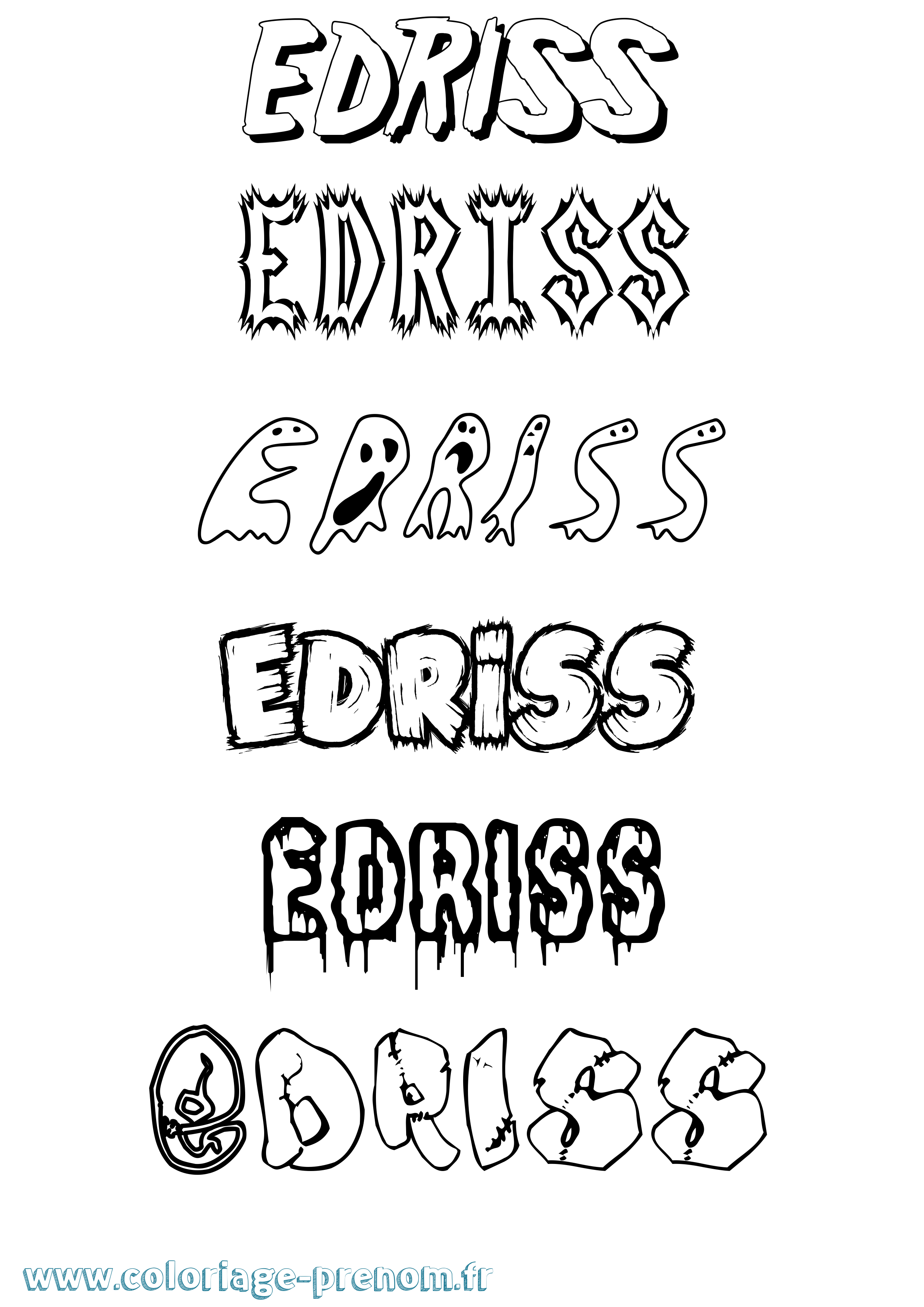 Coloriage Edriss Frisson Coloriage prénom Edriss Frisson