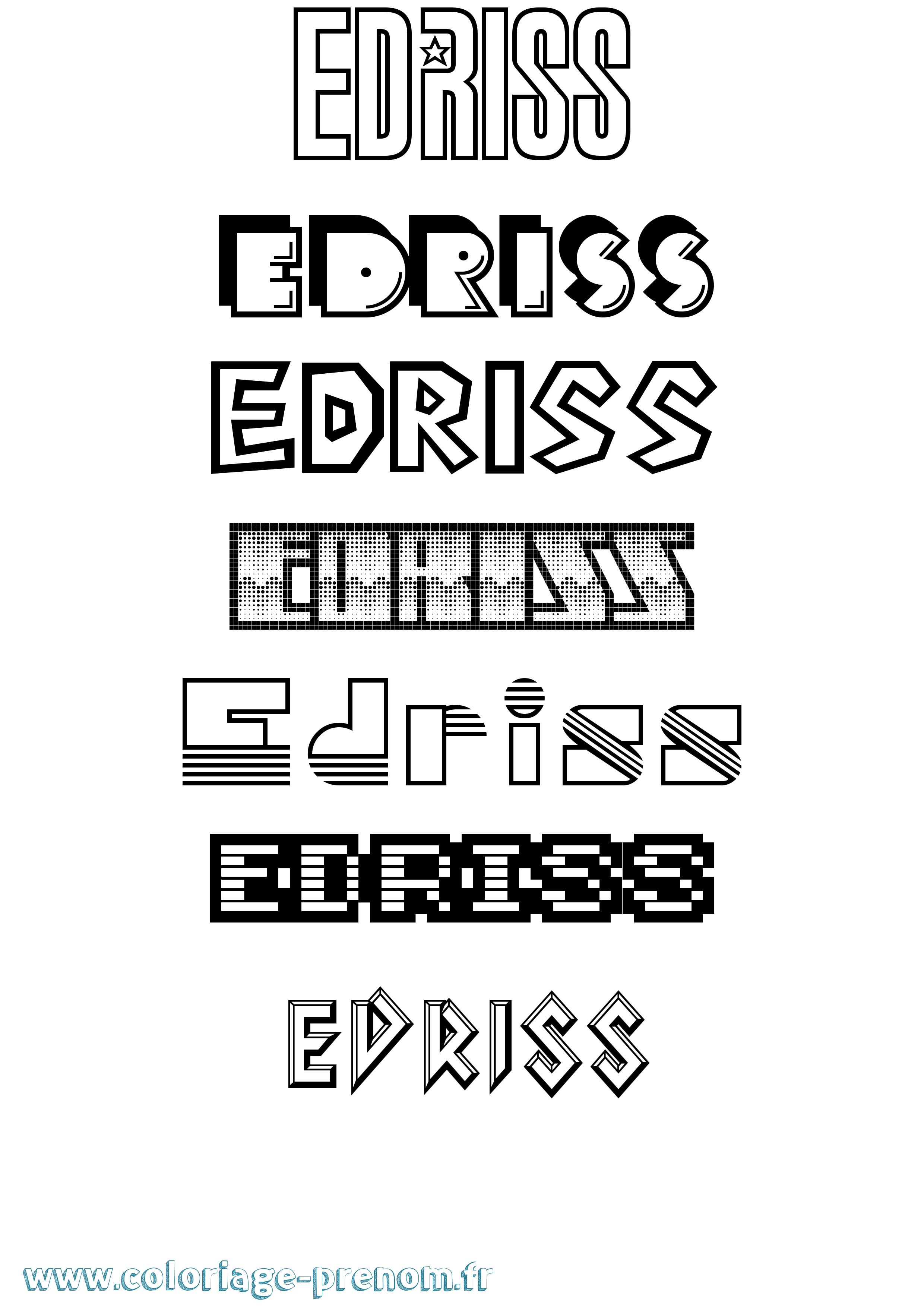 Coloriage Edriss Jeux Vidéos Coloriage prénom Edriss Jeux Vidéos